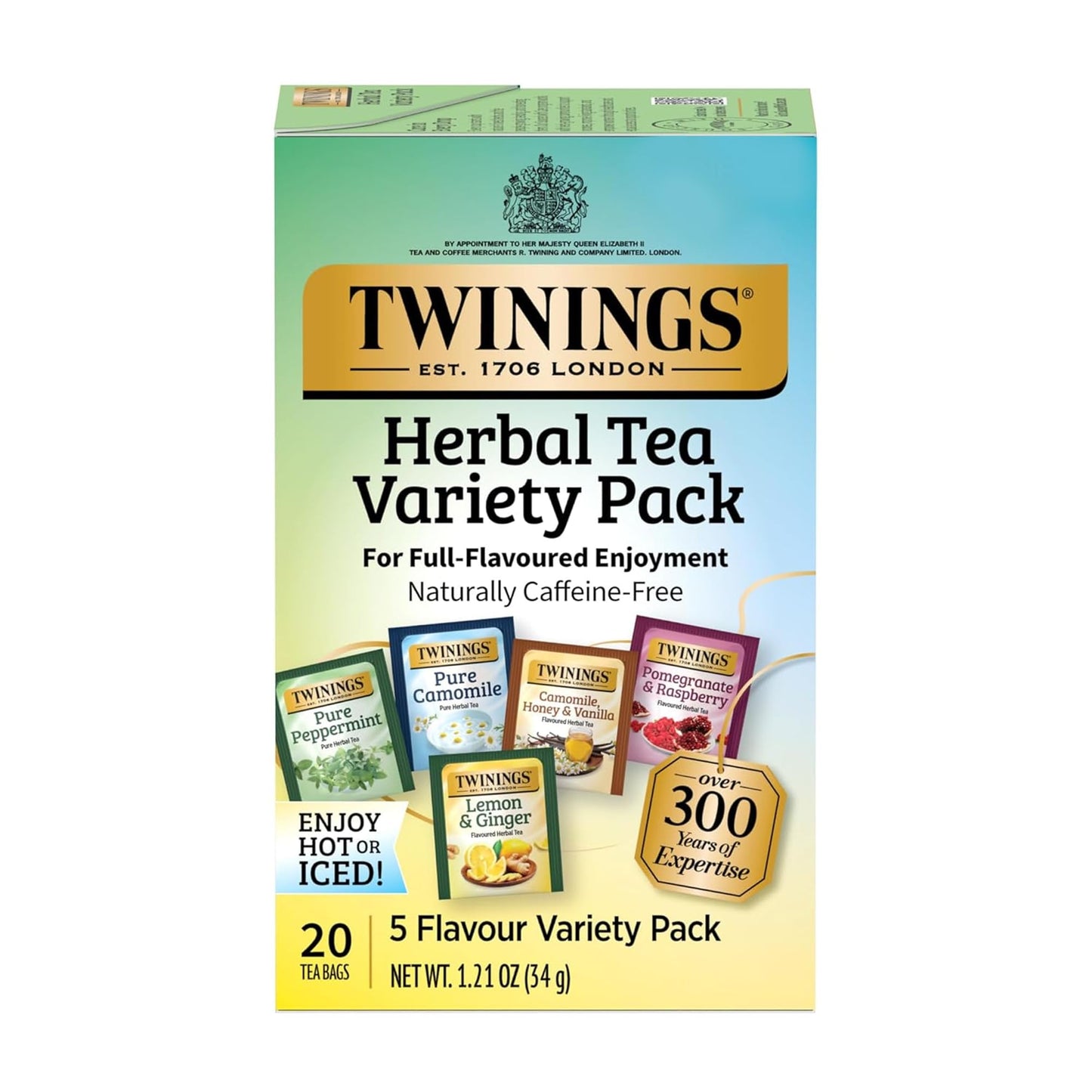 Twinings English Breakfast Black Tea Individually Wrapped Bags, 100 Count (Pack of 1), Smooth, Flavourful, and Robust, Caffeinated, Enjoy Hot or Iced, 100 Teabags