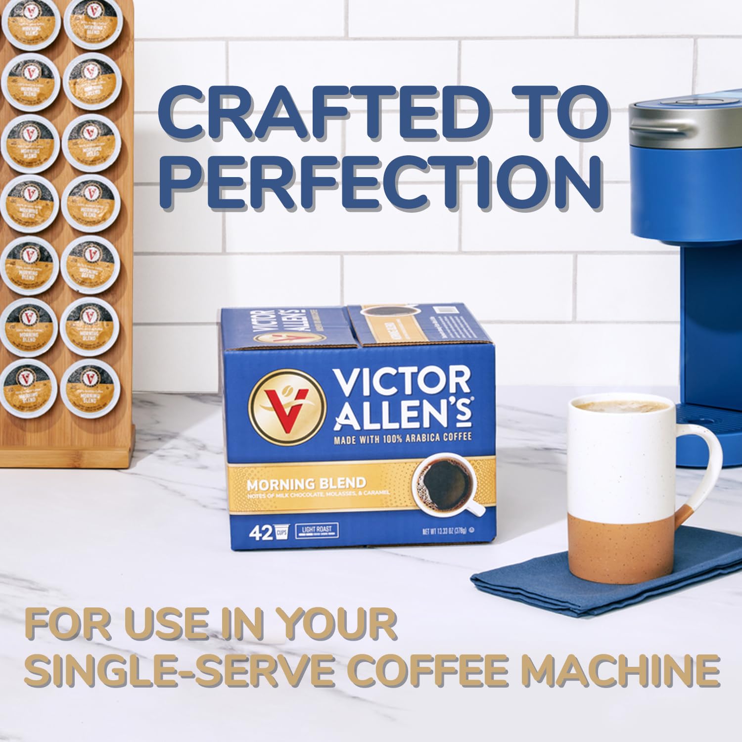 Victor Allen's Coffee Donut Shop Blend, Medium Roast, 12 Count, Single Serve Coffee Pods for Keurig K-Cup Brewers