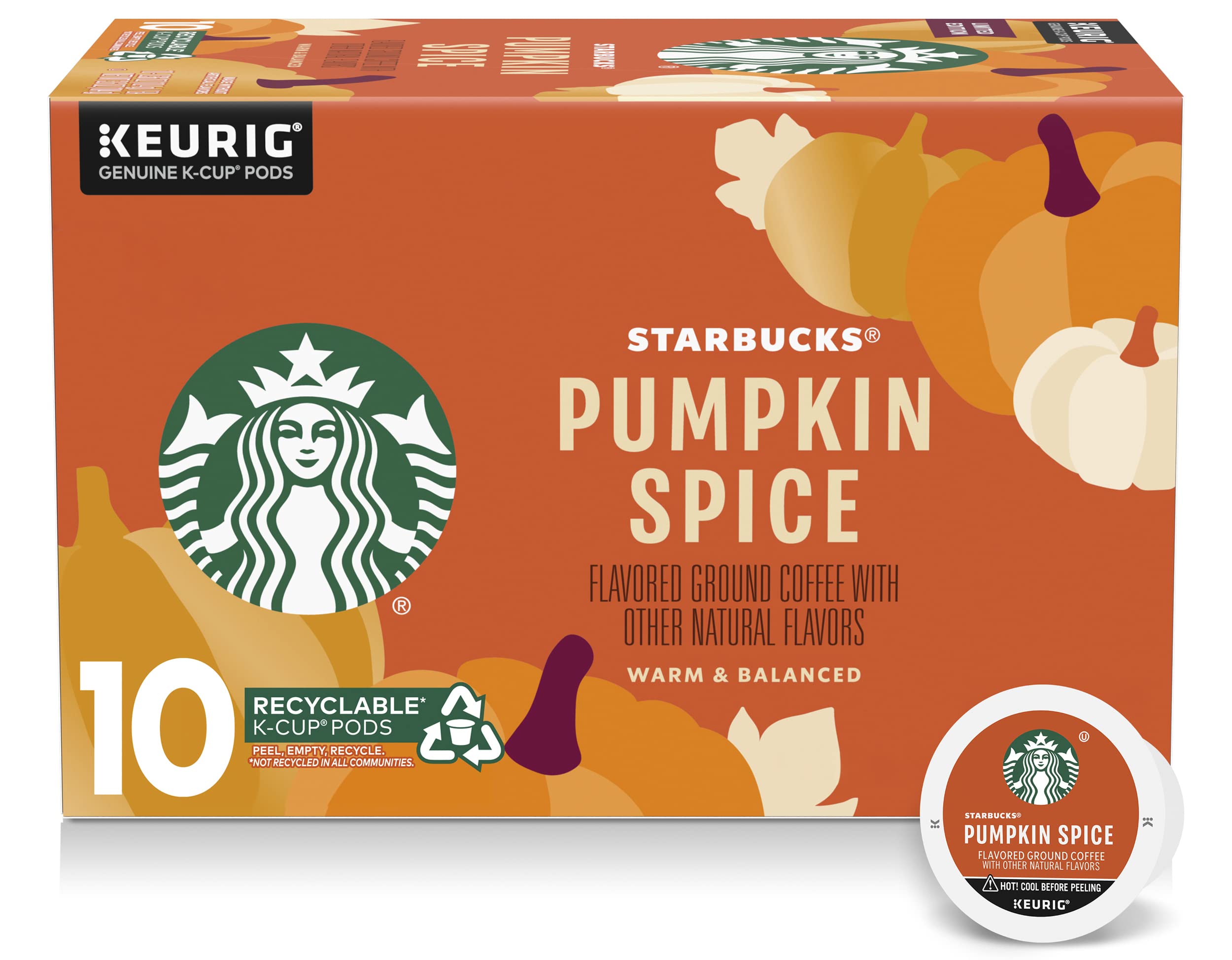 Starbucks Coffee K-Cup Pods,  Flavored Selection Coffee, Naturally Flavored, 100% Arabica, 6 Boxes (60 Pods Total)