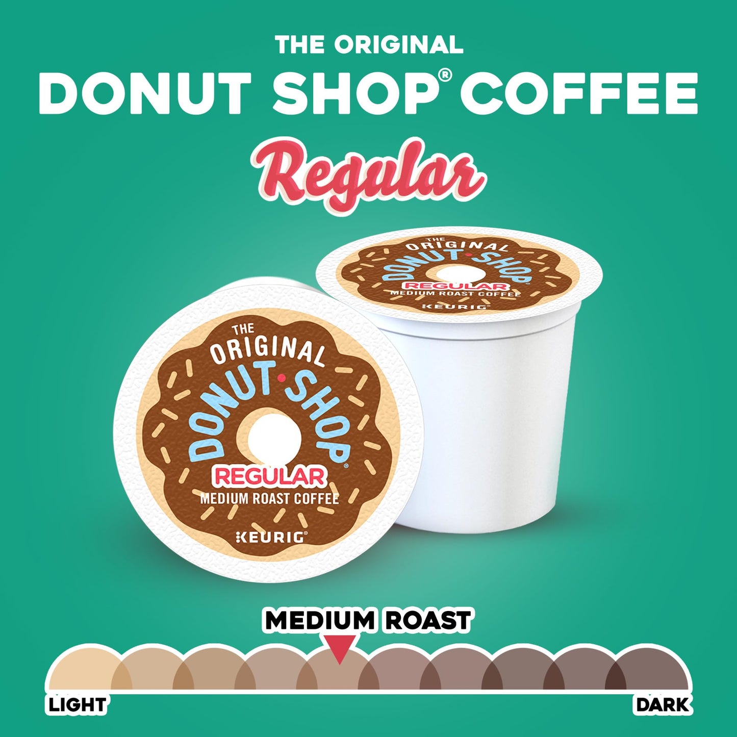 The Original Donut Shop Regular, Single-Serve Keurig K-Cup Pods, Medium Roast Coffee Pods, 32 Count