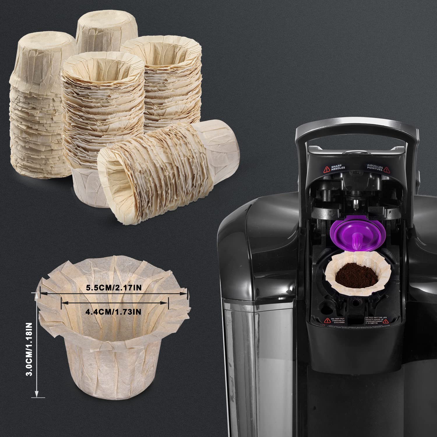 Pro Mael 360 Count Disposable K Cup Filters, Coffee Filter Paper for Keurig Brewers Single Serve 1.0 and 2.0, Use with Reusable K Cup Pods (White)