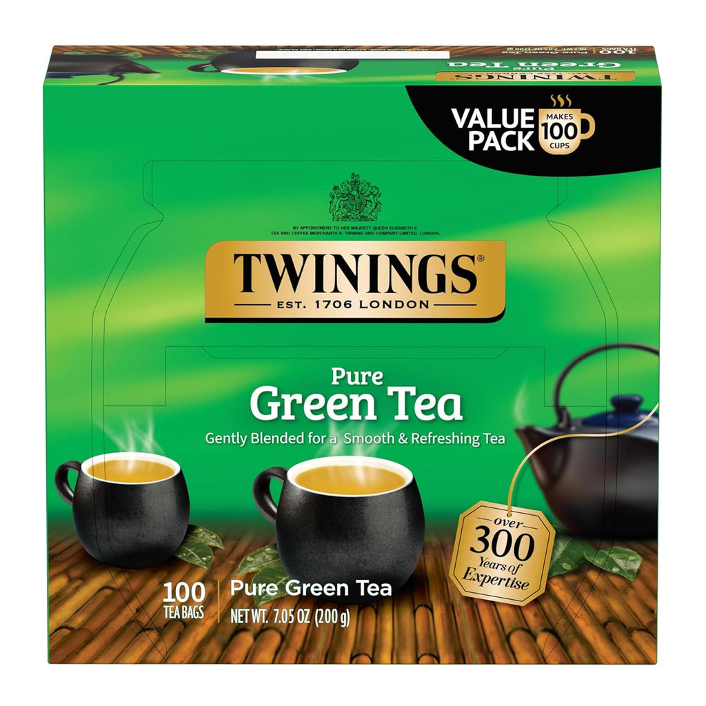 Twinings English Breakfast Black Tea Individually Wrapped Bags, 100 Count (Pack of 1), Smooth, Flavourful, and Robust, Caffeinated, Enjoy Hot or Iced, 100 Teabags