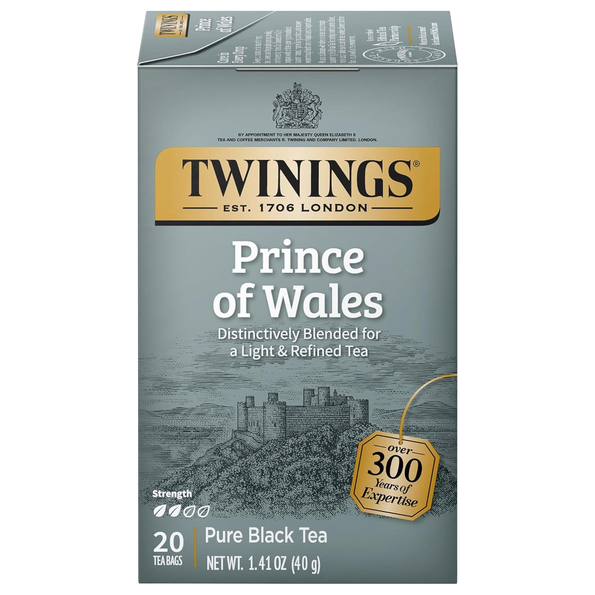 Twinings English Breakfast Black Tea Individually Wrapped Bags, 100 Count (Pack of 1), Smooth, Flavourful, and Robust, Caffeinated, Enjoy Hot or Iced, 100 Teabags