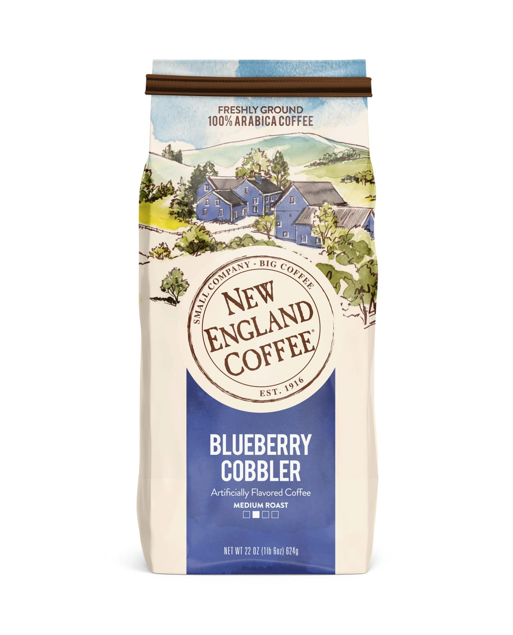 New England Coffee Breakfast Blend Medium Roast Ground Coffee, 12oz Bag (Pack of 1)