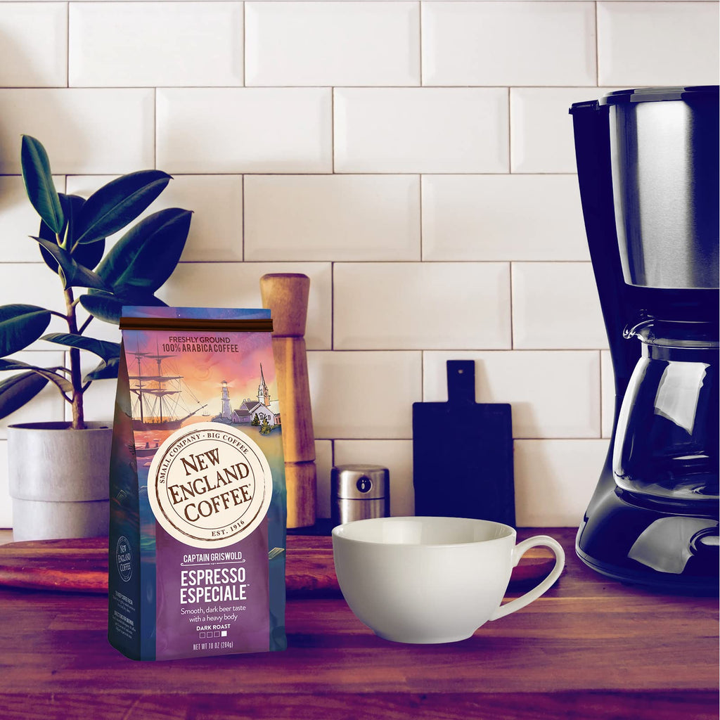 New England Coffee Breakfast Blend Medium Roast Ground Coffee, 12oz Bag (Pack of 1)