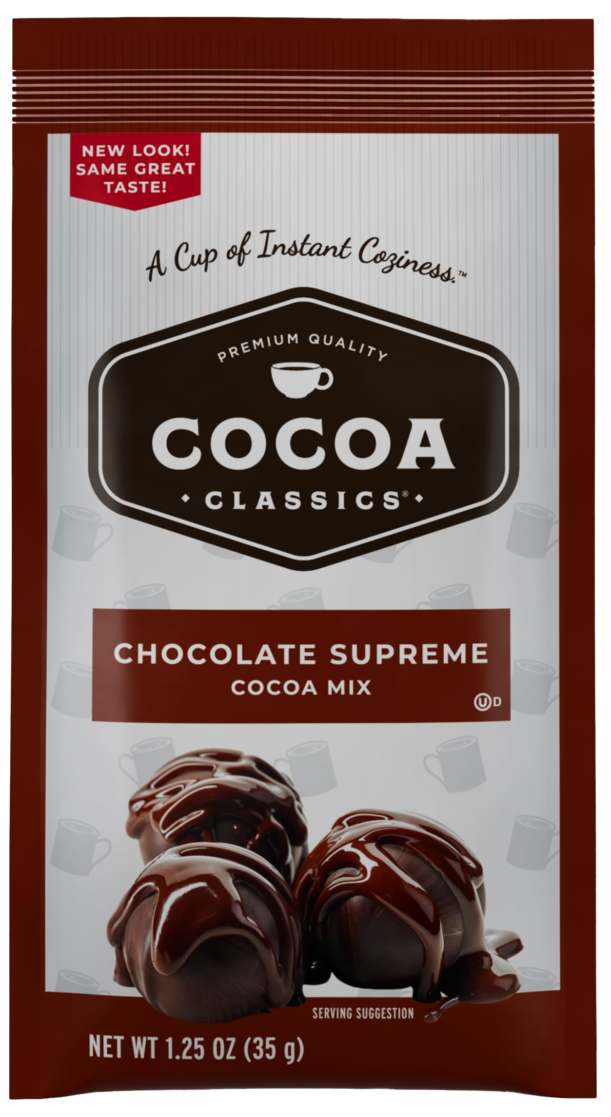 Cocoa Classics Arctic White Cocoa Mix, Hot Chocolate, Made with Nonfat Milk, Just Add Hot Water, Make Hot or Iced Cocoa, Gluten Free, 1.25oz Packets (Pack of 36)