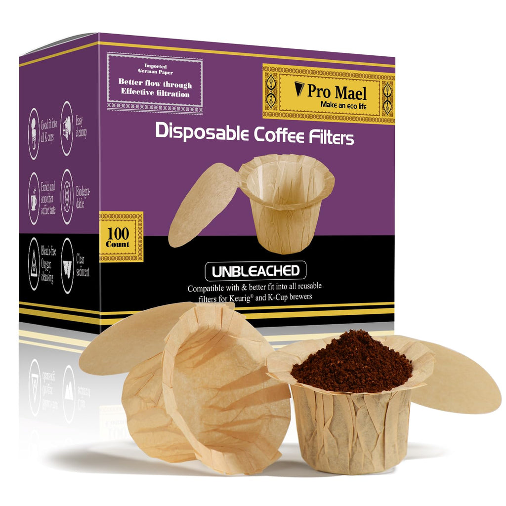 Pro Mael 360 Count Disposable K Cup Filters, Coffee Filter Paper for Keurig Brewers Single Serve 1.0 and 2.0, Use with Reusable K Cup Pods (White)