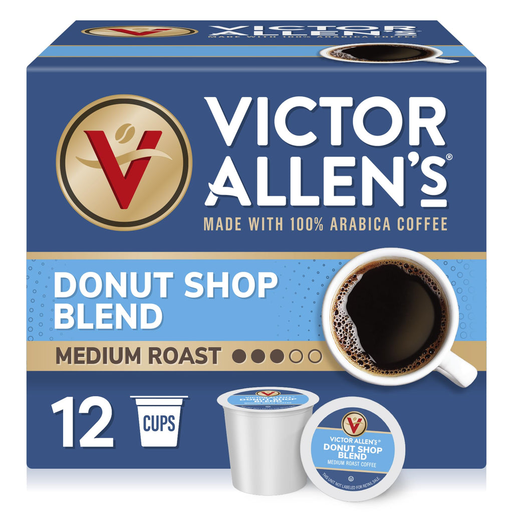 Victor Allen's Coffee Donut Shop Blend, Medium Roast, 12 Count, Single Serve Coffee Pods for Keurig K-Cup Brewers