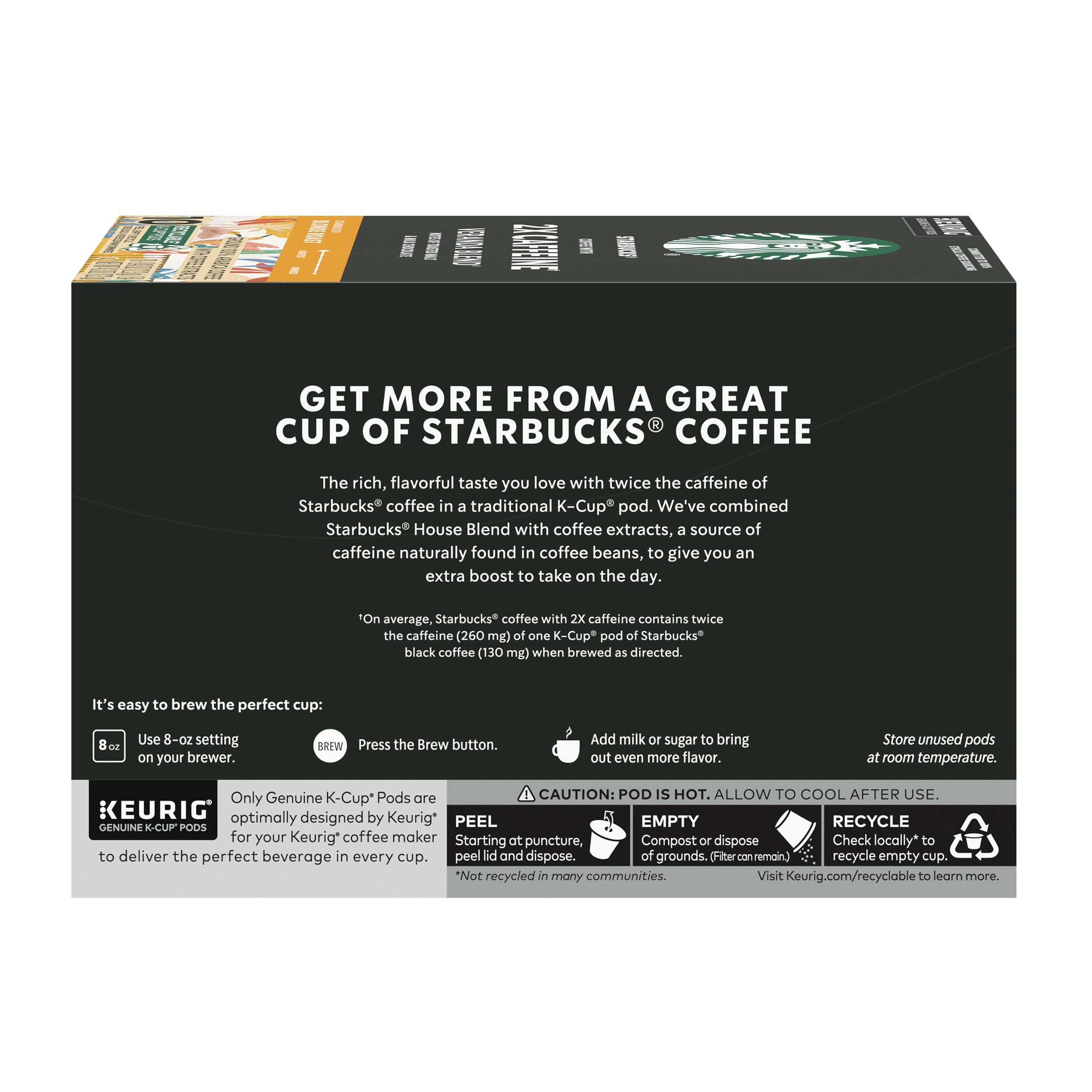 Starbucks Coffee K-Cup Pods,  Flavored Selection Coffee, Naturally Flavored, 100% Arabica, 6 Boxes (60 Pods Total)