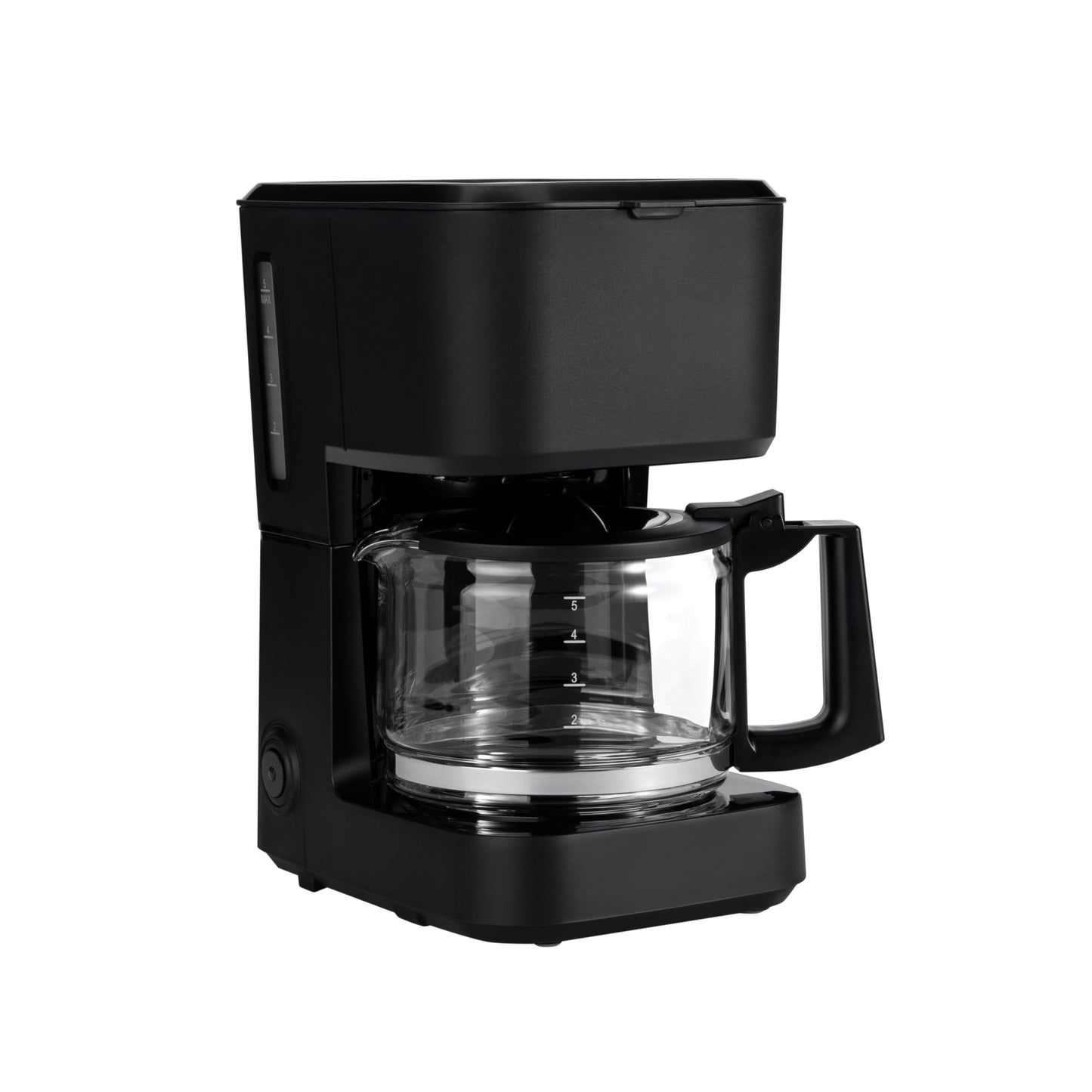 Amazon Basics 5 Cup Drip Coffee Maker, Coffee Machine with Glass Coffee Pot (0.8 Qt), Auto Shut-off, Auto Pause, Removable Filter Basket, Matte Black
