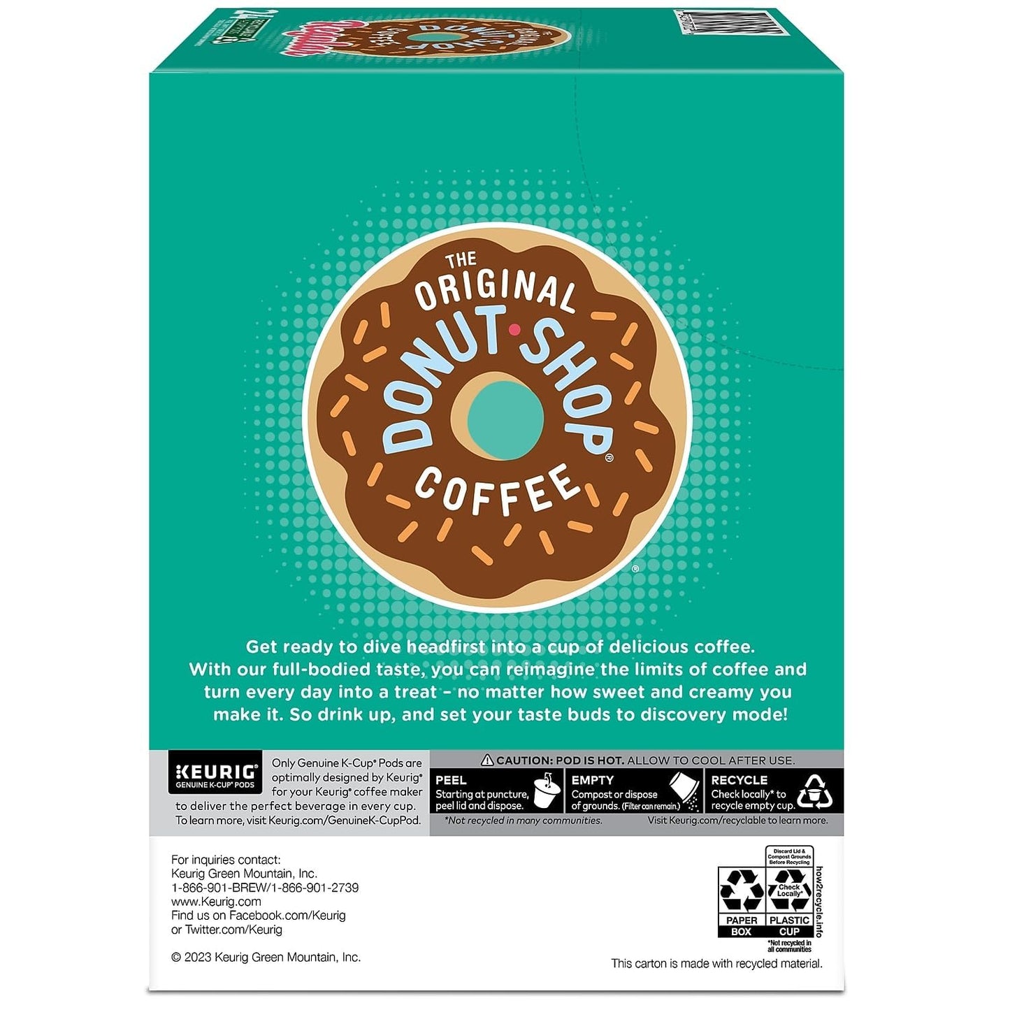 The Original Donut Shop Regular, Single-Serve Keurig K-Cup Pods, Medium Roast Coffee Pods, 32 Count