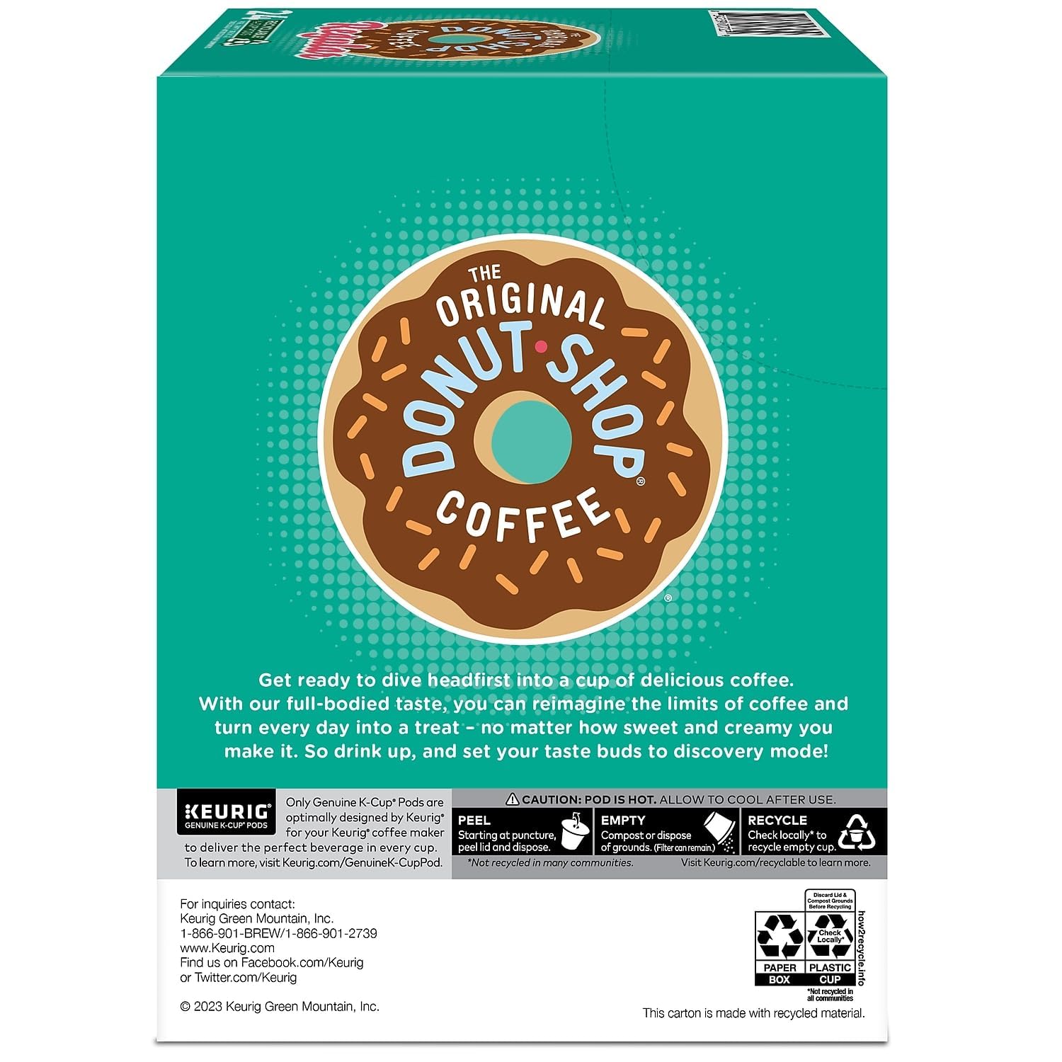 The Original Donut Shop Regular, Single-Serve Keurig K-Cup Pods, Medium Roast Coffee Pods, 32 Count