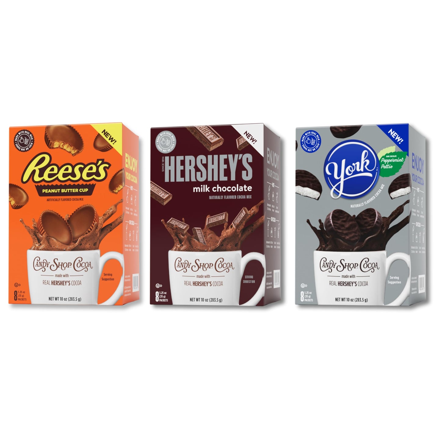 Candy Shop Cocoa HERSHEY'S Milk Chocolate Cocoa Mix, Hot Chocolate, Make Hot or Iced Cocoa, Made With Real Milk, Gluten Free, 1.25 oz packet (24 count)