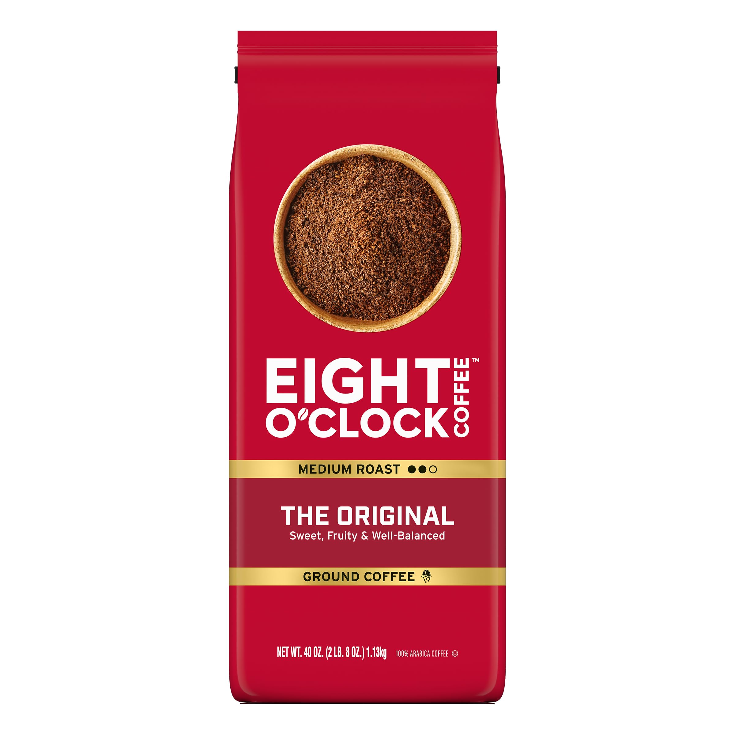 Eight O'Clock Coffee The Original Ground Coffee, Medium Roast, 32 Ounce (Pack of 1) - Sweet, Fruity, Well Balanced
