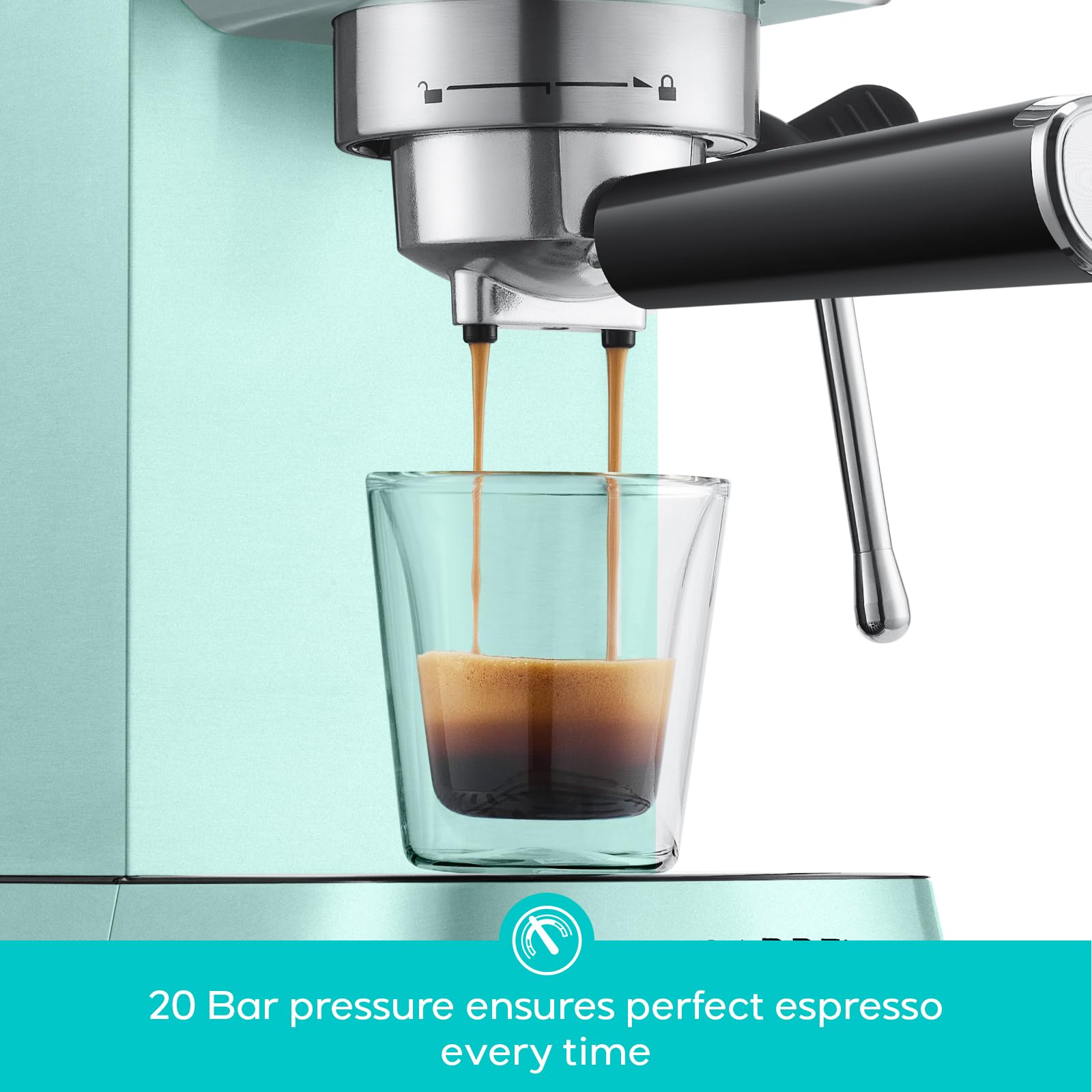 CASABREWS CM5418 Espresso Machine 20 Bar, Compact Espresso Maker with Steam Milk Frother, Stainless Steel Coffee Machine with 34oz Removable Water Tank for Cappuccino, Latte, Silver