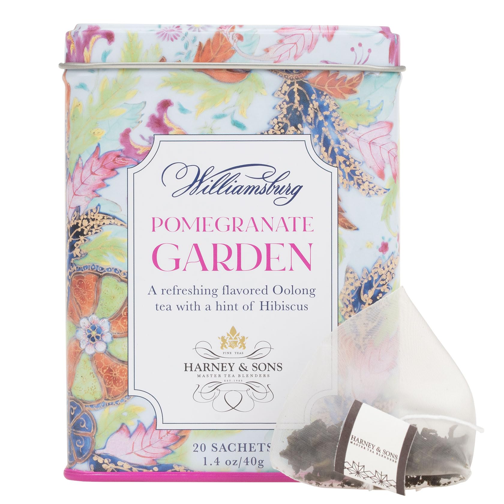 Harney & Sons Williamsburg Earl Grey, 20 sachets | Black Tea and Oolong Tea, with Bergamot Oil,
