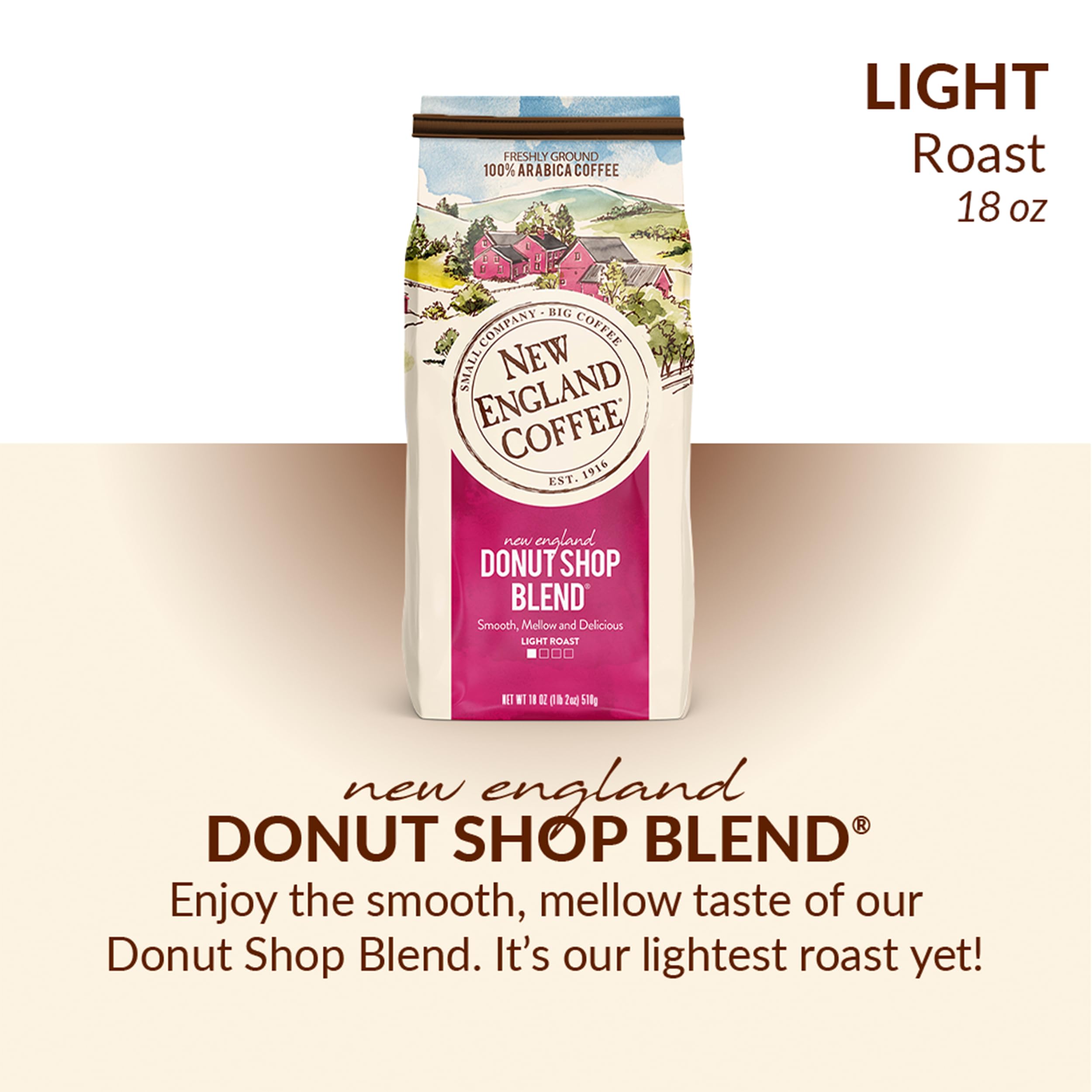 New England Coffee Breakfast Blend Medium Roast Ground Coffee, 12oz Bag (Pack of 1)