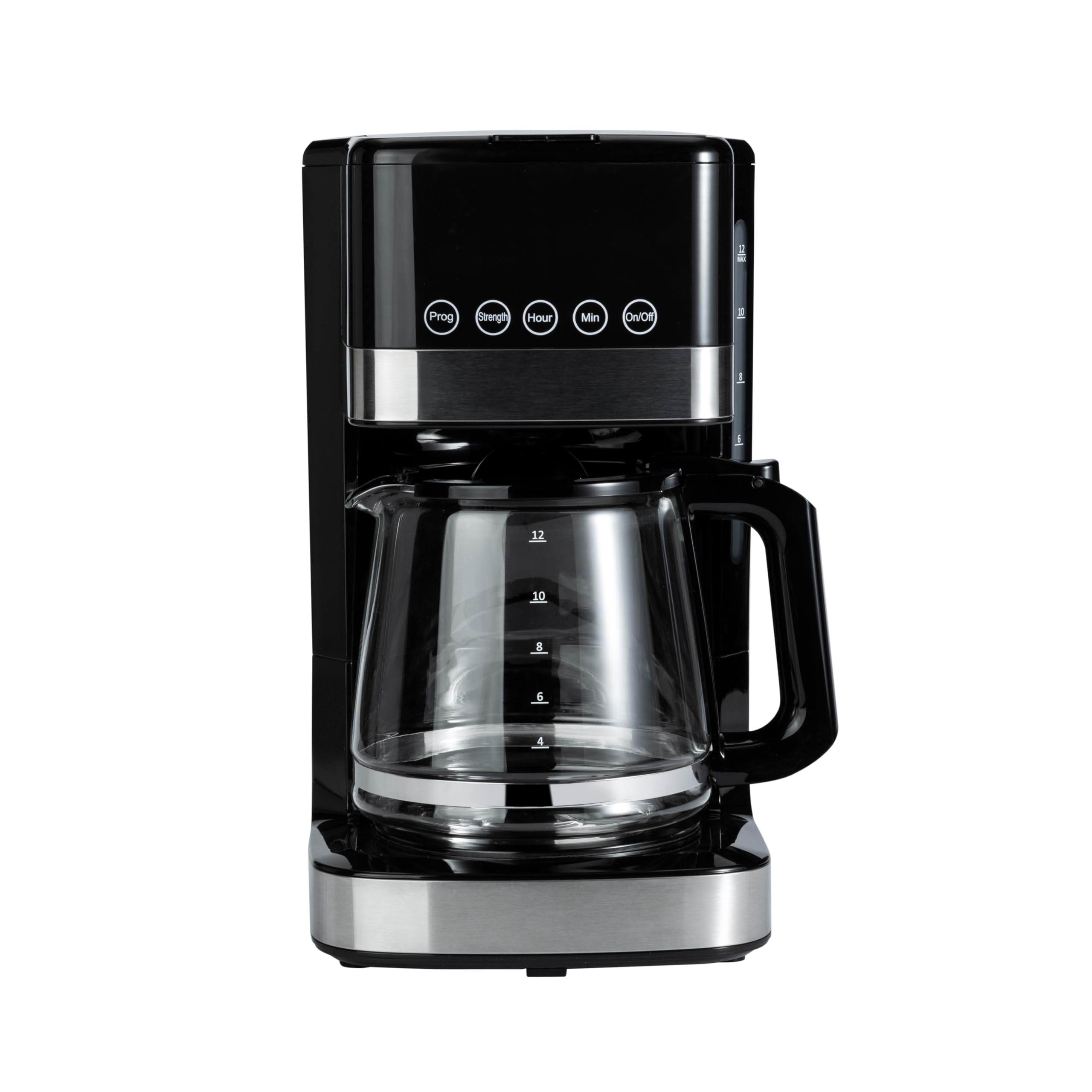 Amazon Basics 5 Cup Drip Coffee Maker, Coffee Machine with Glass Coffee Pot (0.8 Qt), Auto Shut-off, Auto Pause, Removable Filter Basket, Matte Black