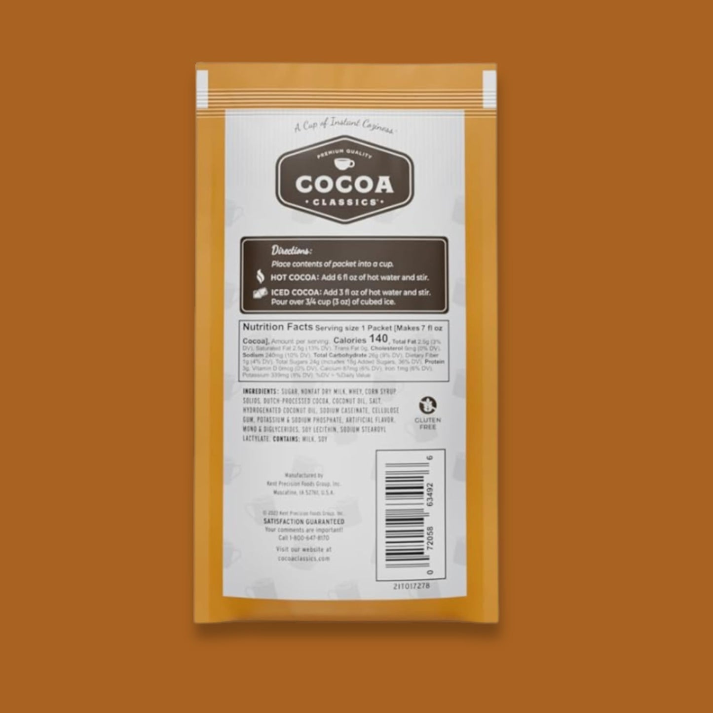 Cocoa Classics Arctic White Cocoa Mix, Hot Chocolate, Made with Nonfat Milk, Just Add Hot Water, Make Hot or Iced Cocoa, Gluten Free, 1.25oz Packets (Pack of 36)