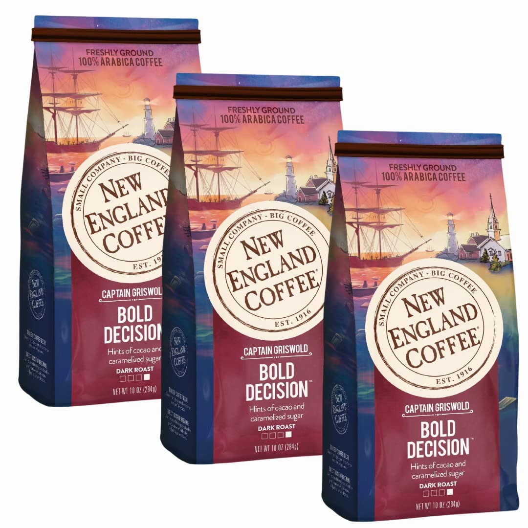 New England Coffee Breakfast Blend Medium Roast Ground Coffee, 12oz Bag (Pack of 1)