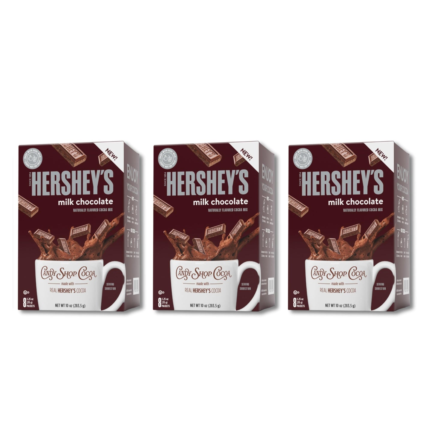 Candy Shop Cocoa HERSHEY'S Milk Chocolate Cocoa Mix, Hot Chocolate, Make Hot or Iced Cocoa, Made With Real Milk, Gluten Free, 1.25 oz packet (24 count)