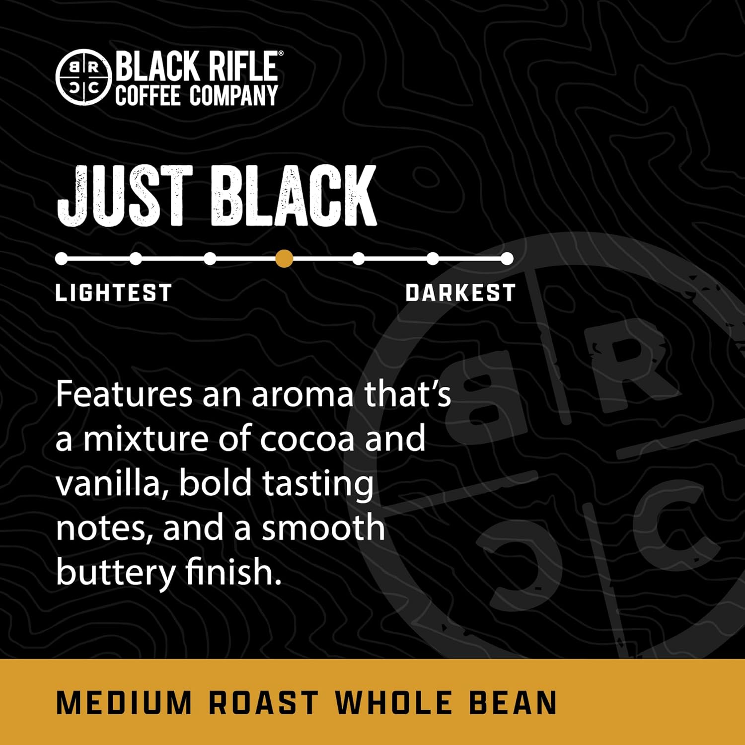 Black Rifle Coffee Company Just Black, 12oz Bag, Whole Bean Medium Roast - Roasted Blend Made from Arabica Beans - Colombian & Brazilian Beans - Veteran Founded & American Made
