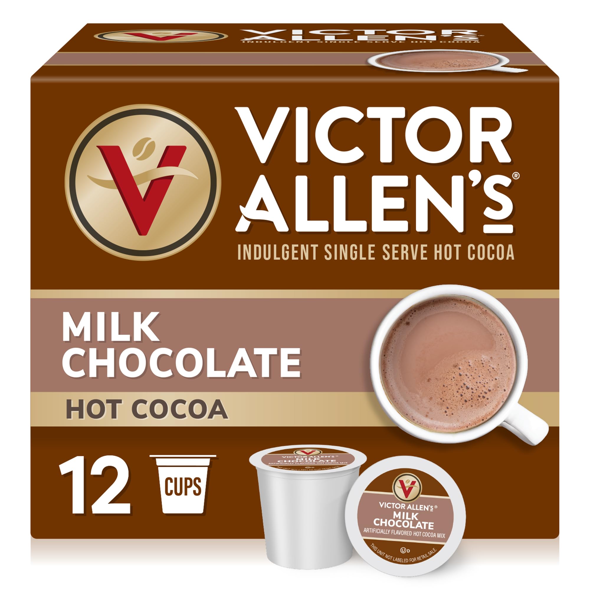Victor Allen's Coffee, Milk Chocolate Hot Cocoa, 12 Count, Single Serve Hot Cocoa Pods for Keurig K-Cup Brewers