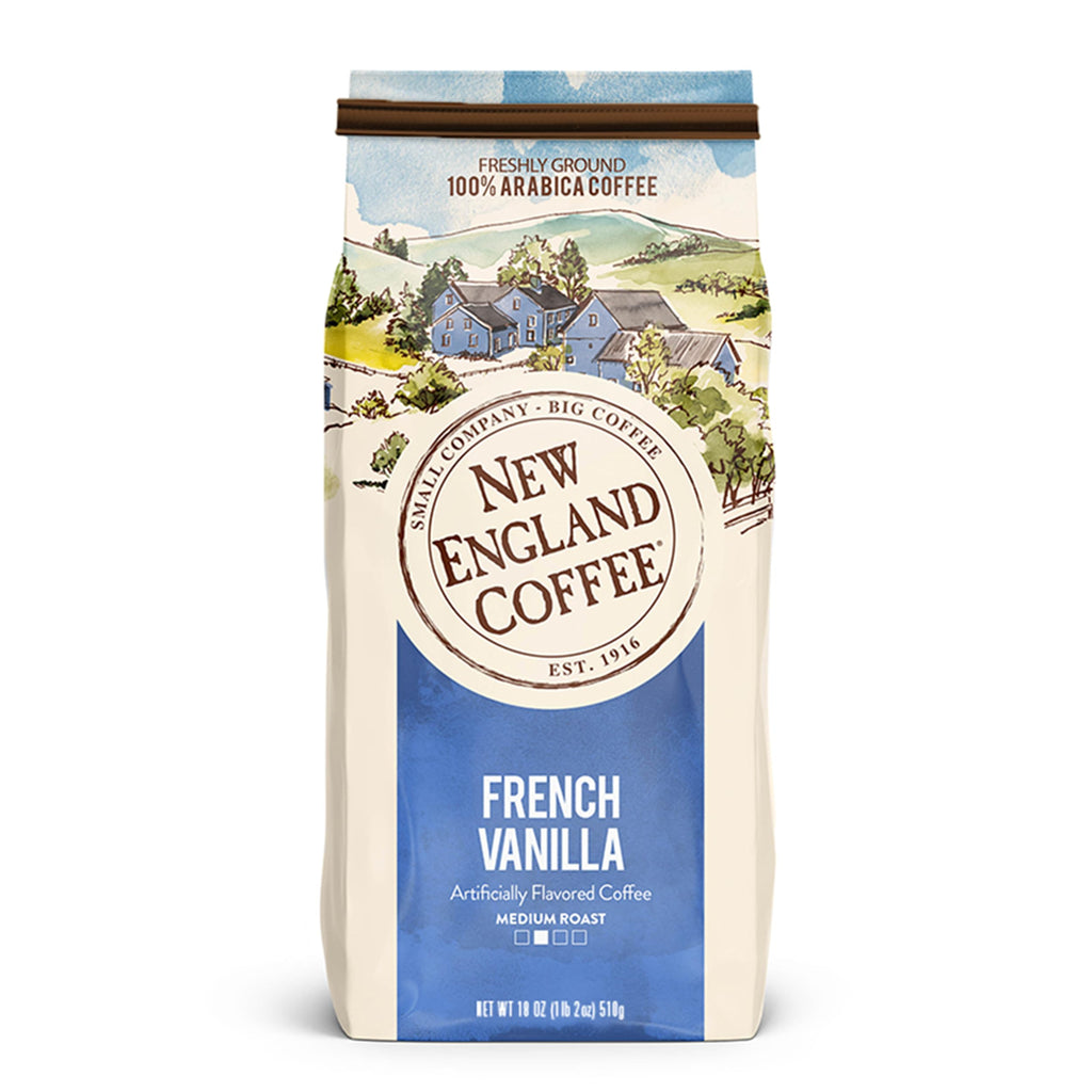 New England Coffee Breakfast Blend Medium Roast Ground Coffee, 12oz Bag (Pack of 1)