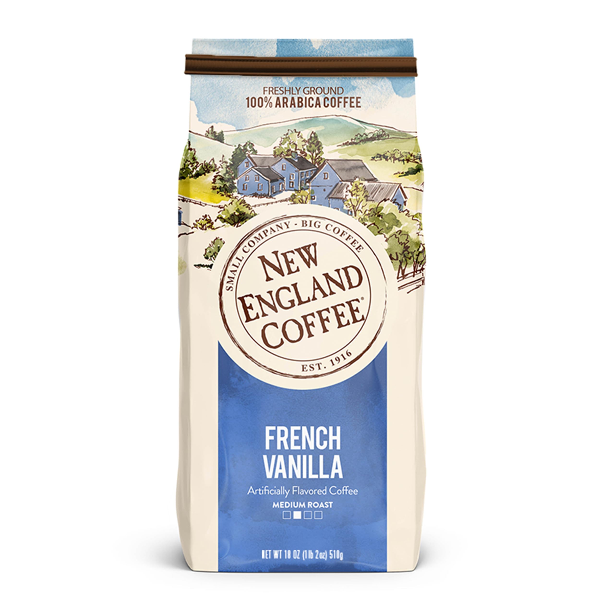 New England Coffee Breakfast Blend Medium Roast Ground Coffee, 12oz Bag (Pack of 1)