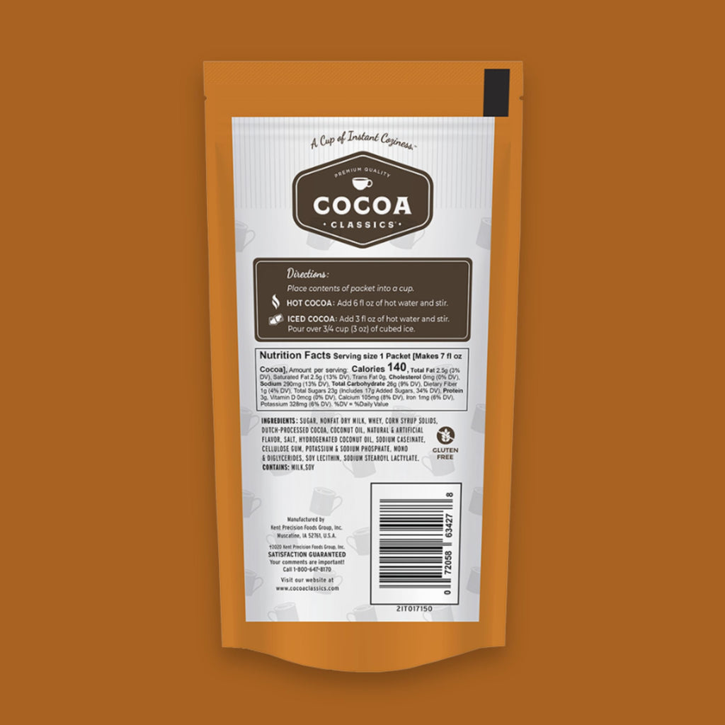 Cocoa Classics Arctic White Cocoa Mix, Hot Chocolate, Made with Nonfat Milk, Just Add Hot Water, Make Hot or Iced Cocoa, Gluten Free, 1.25oz Packets (Pack of 36)