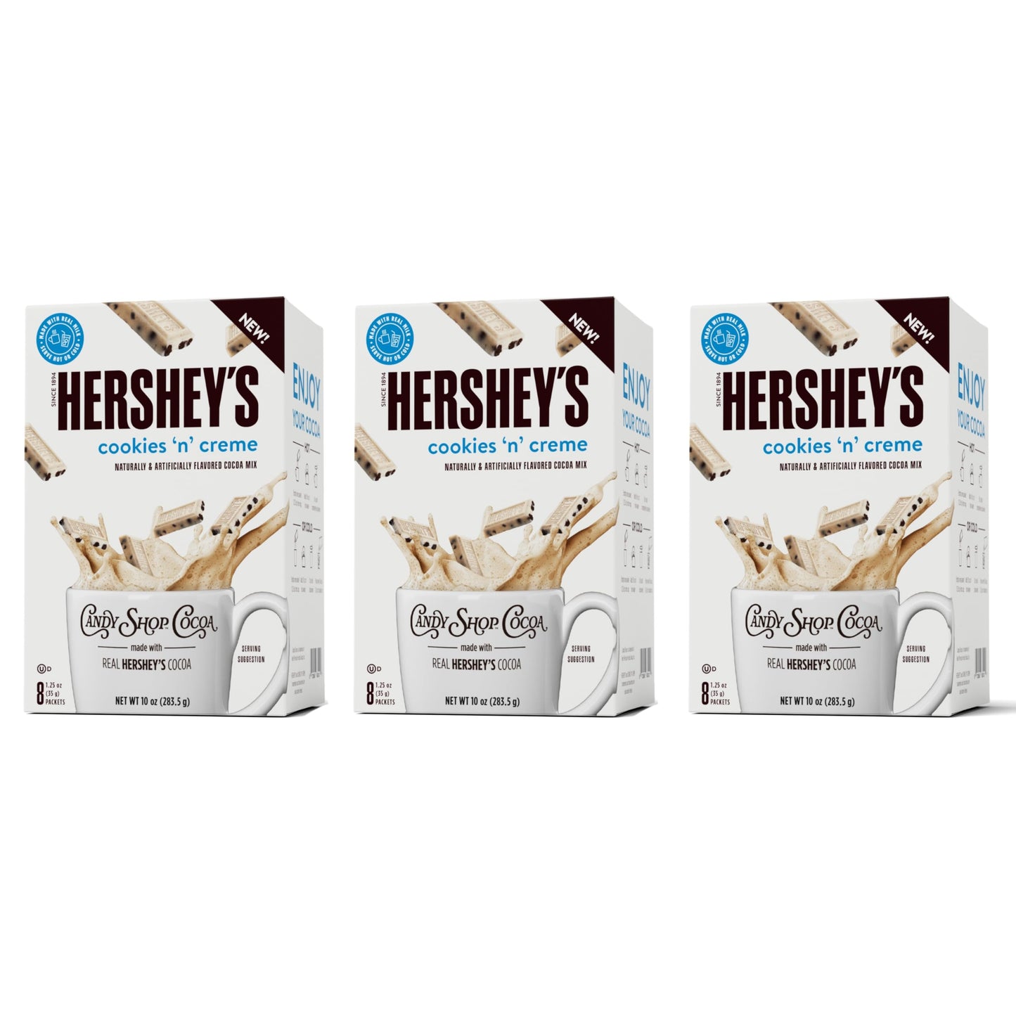 Candy Shop Cocoa HERSHEY'S Milk Chocolate Cocoa Mix, Hot Chocolate, Make Hot or Iced Cocoa, Made With Real Milk, Gluten Free, 1.25 oz packet (24 count)