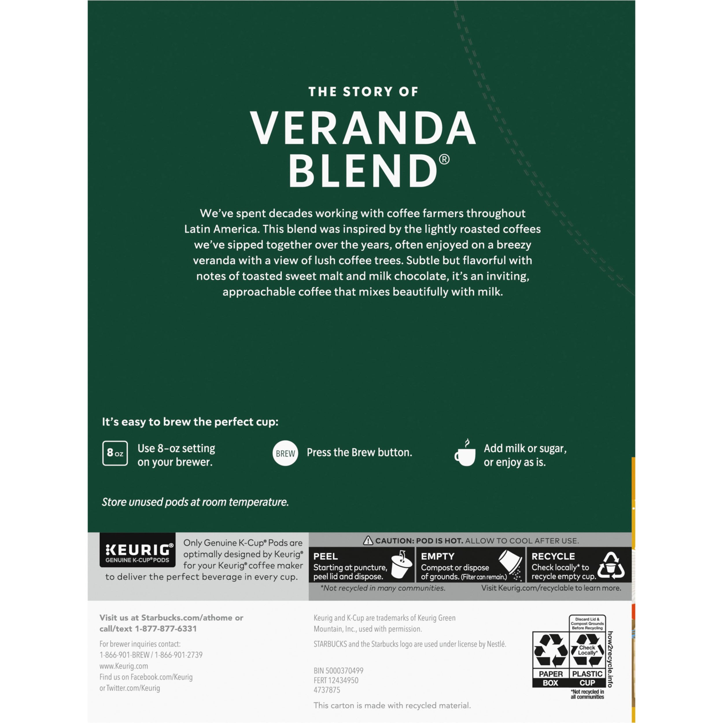 Starbucks Coffee K-Cup Pods,  Flavored Selection Coffee, Naturally Flavored, 100% Arabica, 6 Boxes (60 Pods Total)