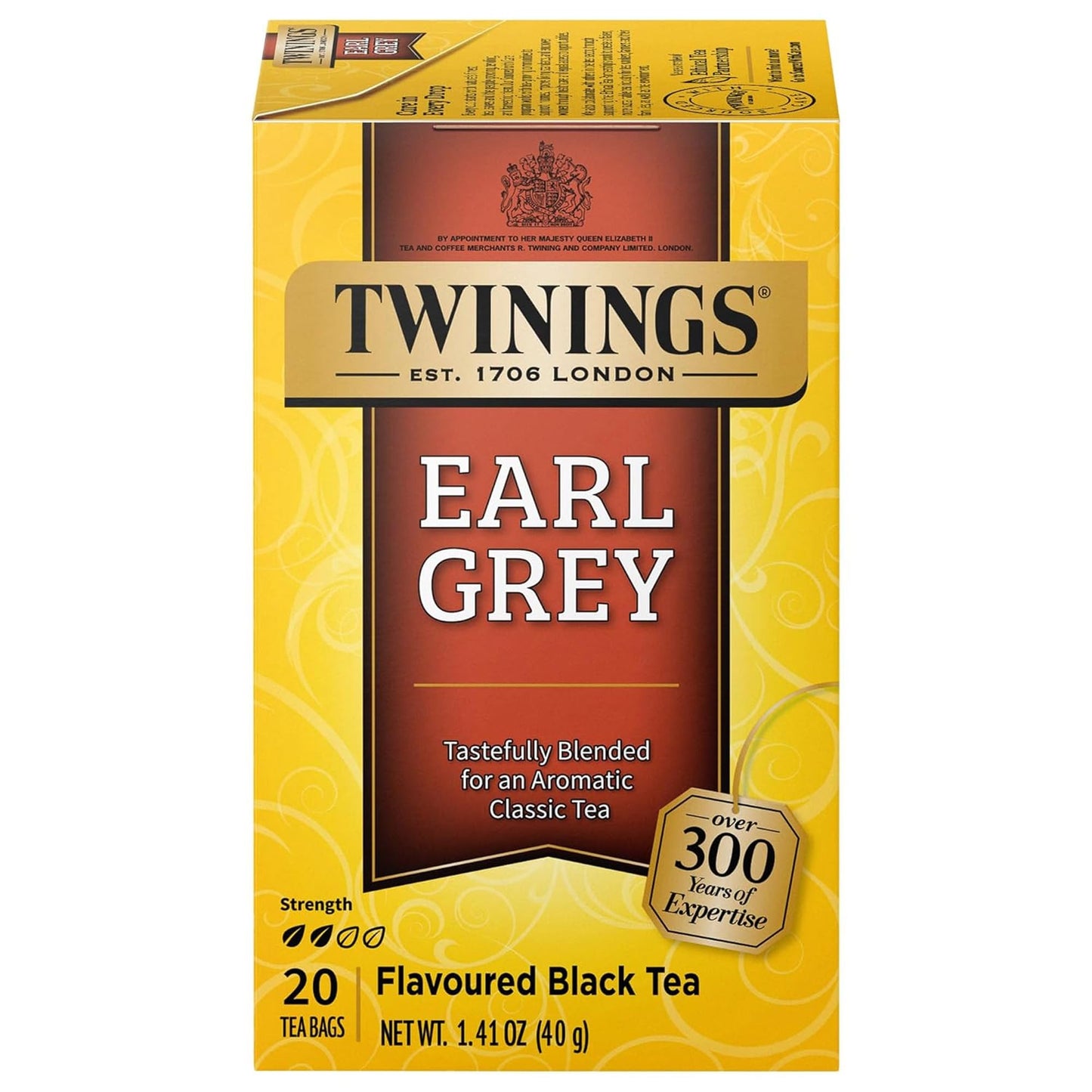 Twinings English Breakfast Black Tea Individually Wrapped Bags, 100 Count (Pack of 1), Smooth, Flavourful, and Robust, Caffeinated, Enjoy Hot or Iced, 100 Teabags