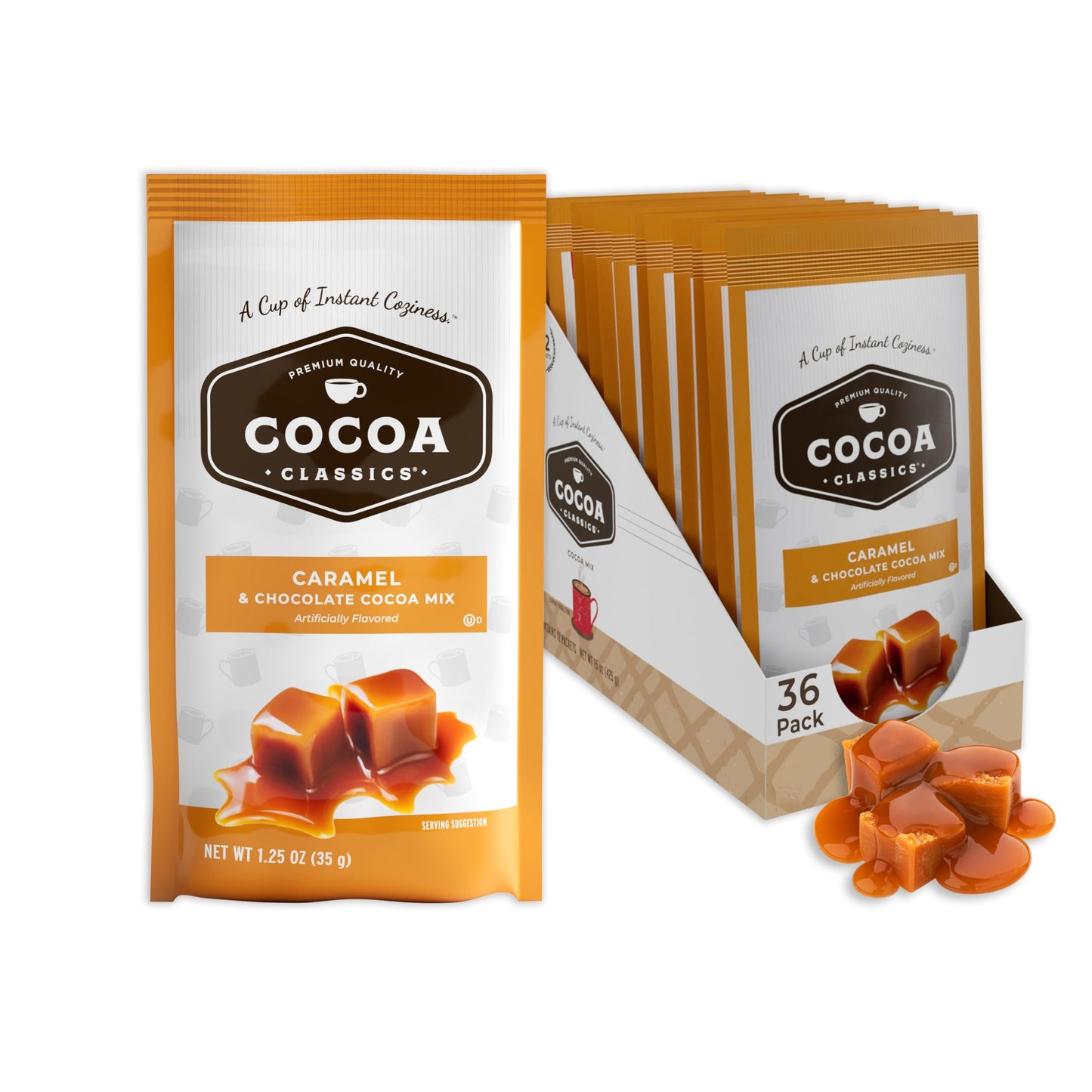 Cocoa Classics Arctic White Cocoa Mix, Hot Chocolate, Made with Nonfat Milk, Just Add Hot Water, Make Hot or Iced Cocoa, Gluten Free, 1.25oz Packets (Pack of 36)