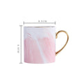 Creative Ceramic Mug With Marble Pattern And Gold Handle