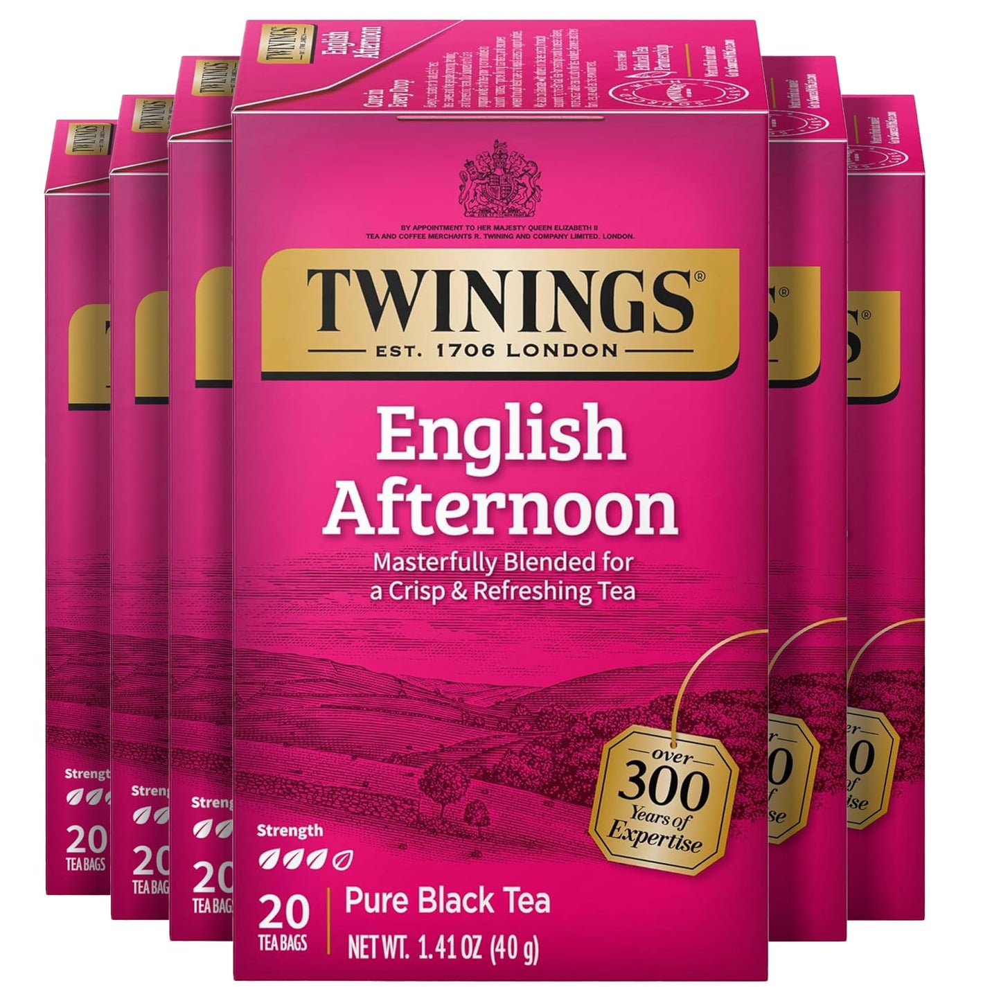 Twinings English Breakfast Black Tea Individually Wrapped Bags, 100 Count (Pack of 1), Smooth, Flavourful, and Robust, Caffeinated, Enjoy Hot or Iced, 100 Teabags