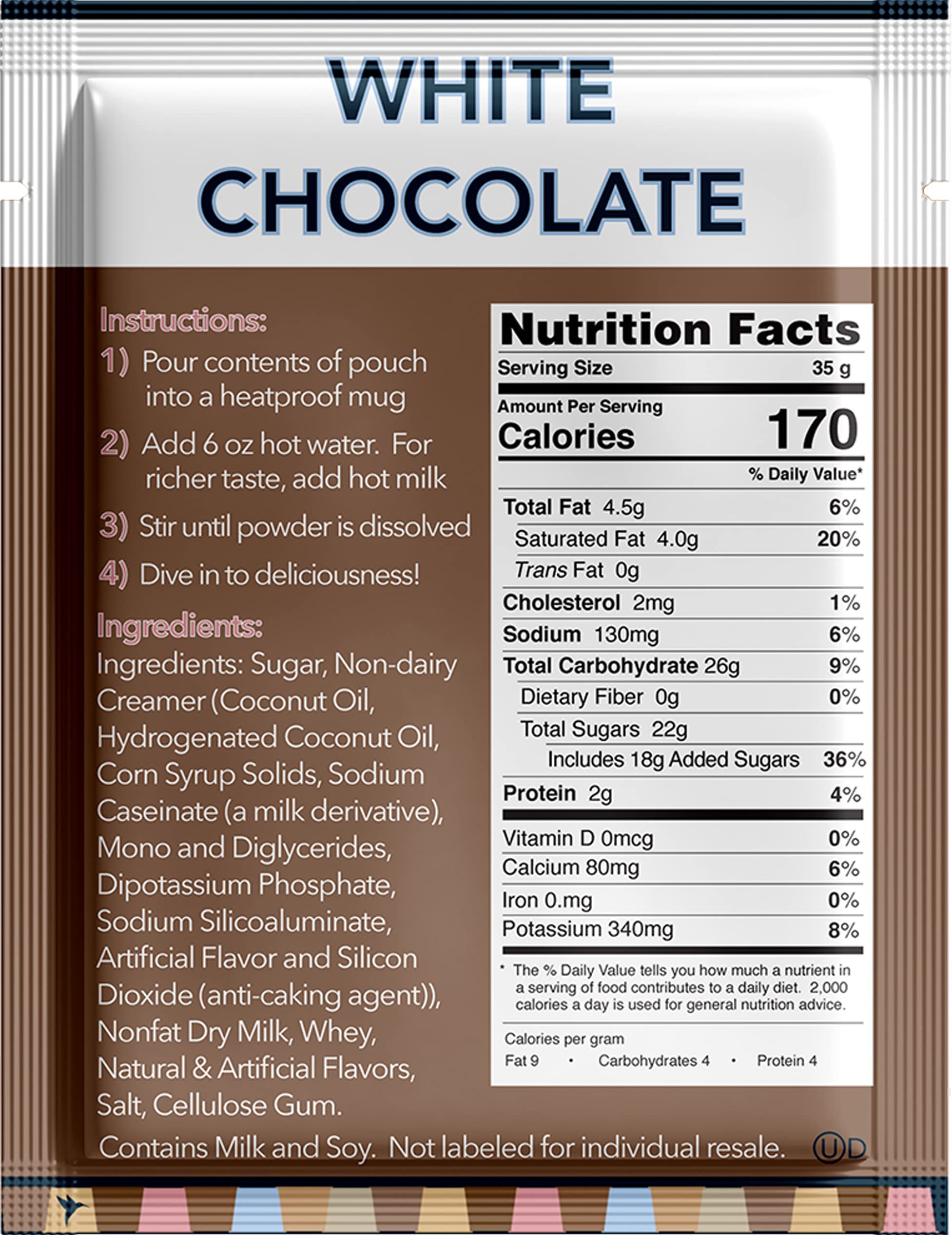 Gourmet Hot Cocoa Mix Variety Pack - Classic, Chocolate Raspberry, Salted Caramel, & Peppermint Hot Chocolate Mix Sets - 32 Count