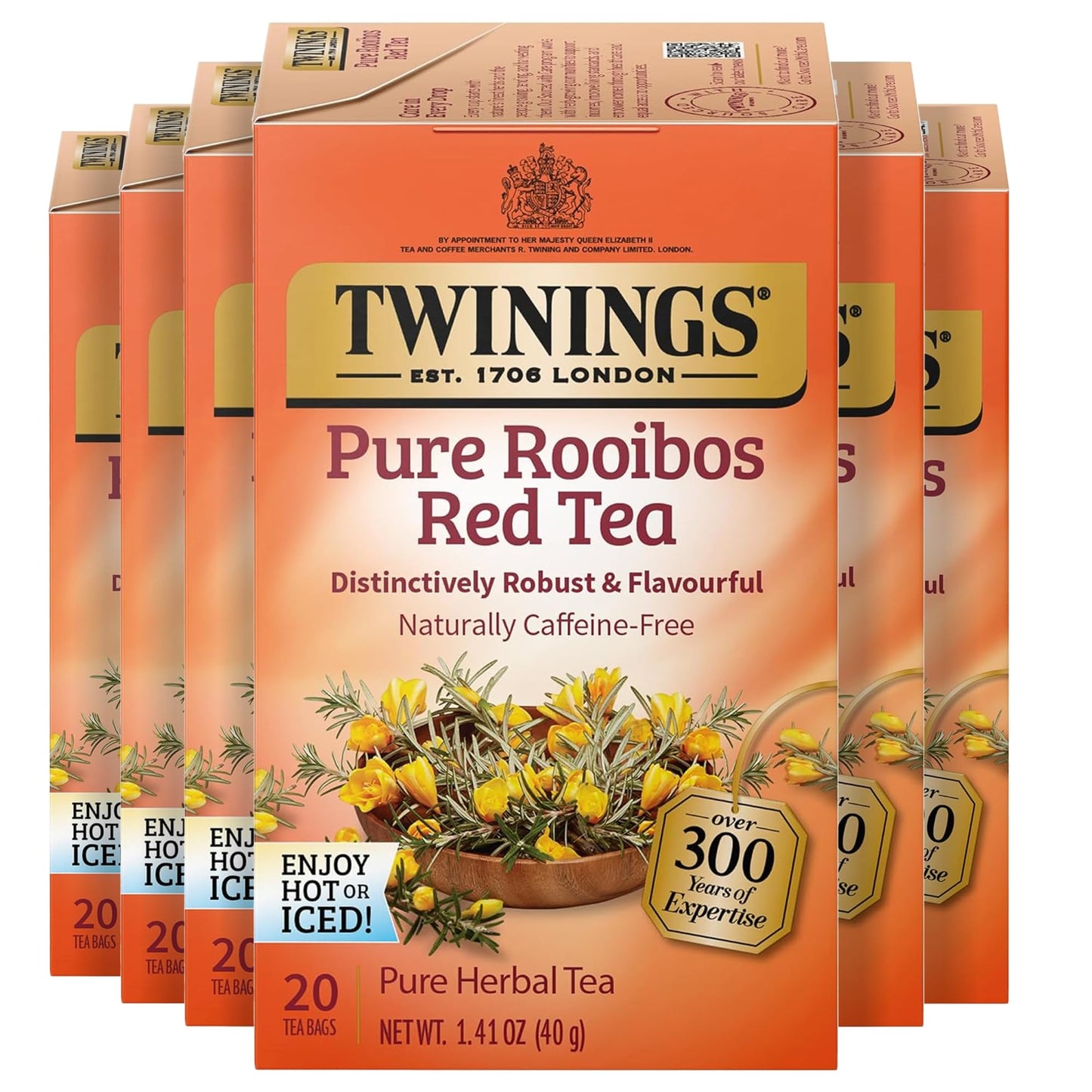 Twinings English Breakfast Black Tea Individually Wrapped Bags, 100 Count (Pack of 1), Smooth, Flavourful, and Robust, Caffeinated, Enjoy Hot or Iced, 100 Teabags