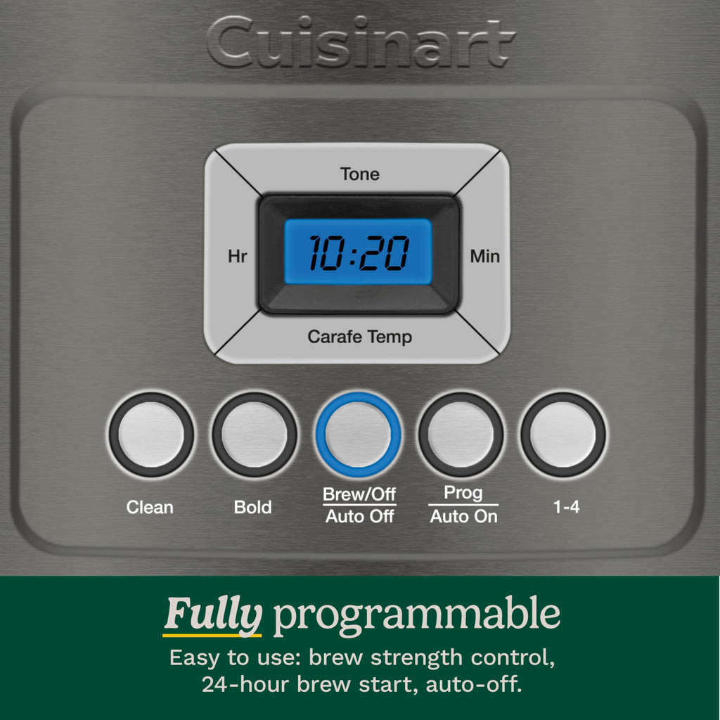 Cuisinart 14-Cup Coffee Maker, Programmable PerfecTemp Glass Carafe Coffee Machine with 1-4 Cup Setting, Brew Strength Control and Brew Pause, Stainless Steel, DCC-3200NAS
