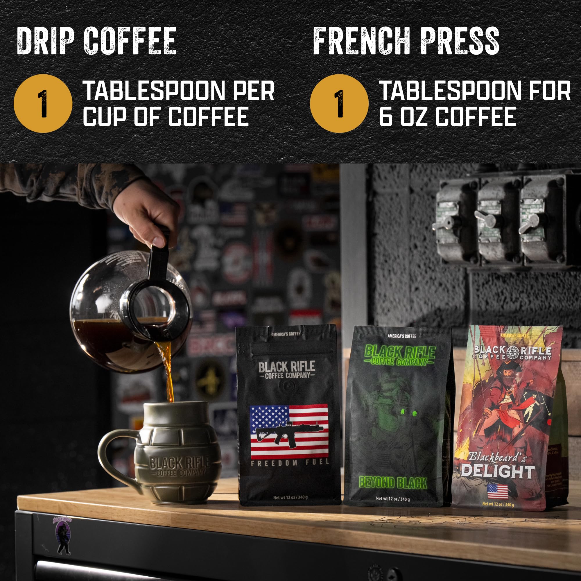 Black Rifle Coffee Company Espresso Mule Dark Roast Whole Bean Coffee – Bold Espresso with Notes of Chocolate, Bing Cherry & Caramelized Sugar 11oz