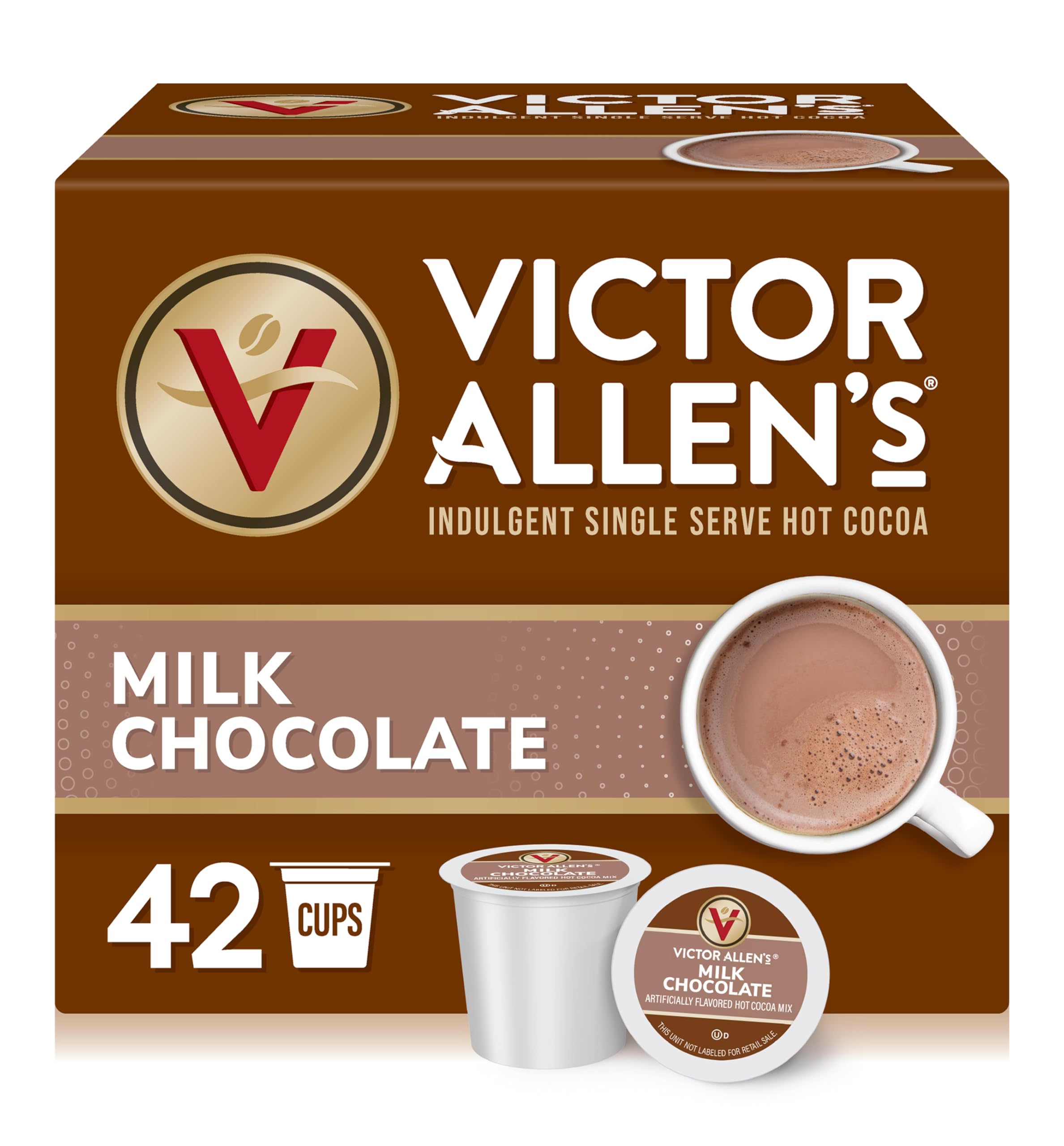 Victor Allen's Coffee, Milk Chocolate Hot Cocoa, 12 Count, Single Serve Hot Cocoa Pods for Keurig K-Cup Brewers