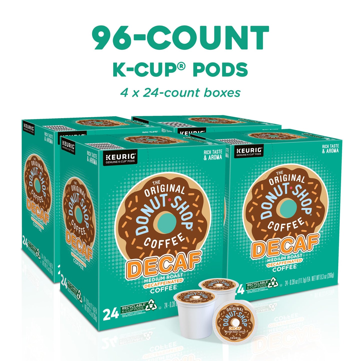 The Original Donut Shop Regular, Single-Serve Keurig K-Cup Pods, Medium Roast Coffee Pods, 32 Count