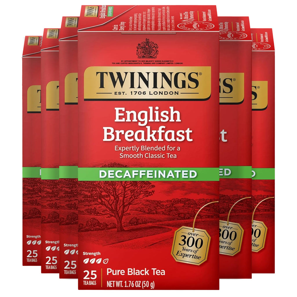Twinings English Breakfast Black Tea Individually Wrapped Bags, 100 Count (Pack of 1), Smooth, Flavourful, and Robust, Caffeinated, Enjoy Hot or Iced, 100 Teabags