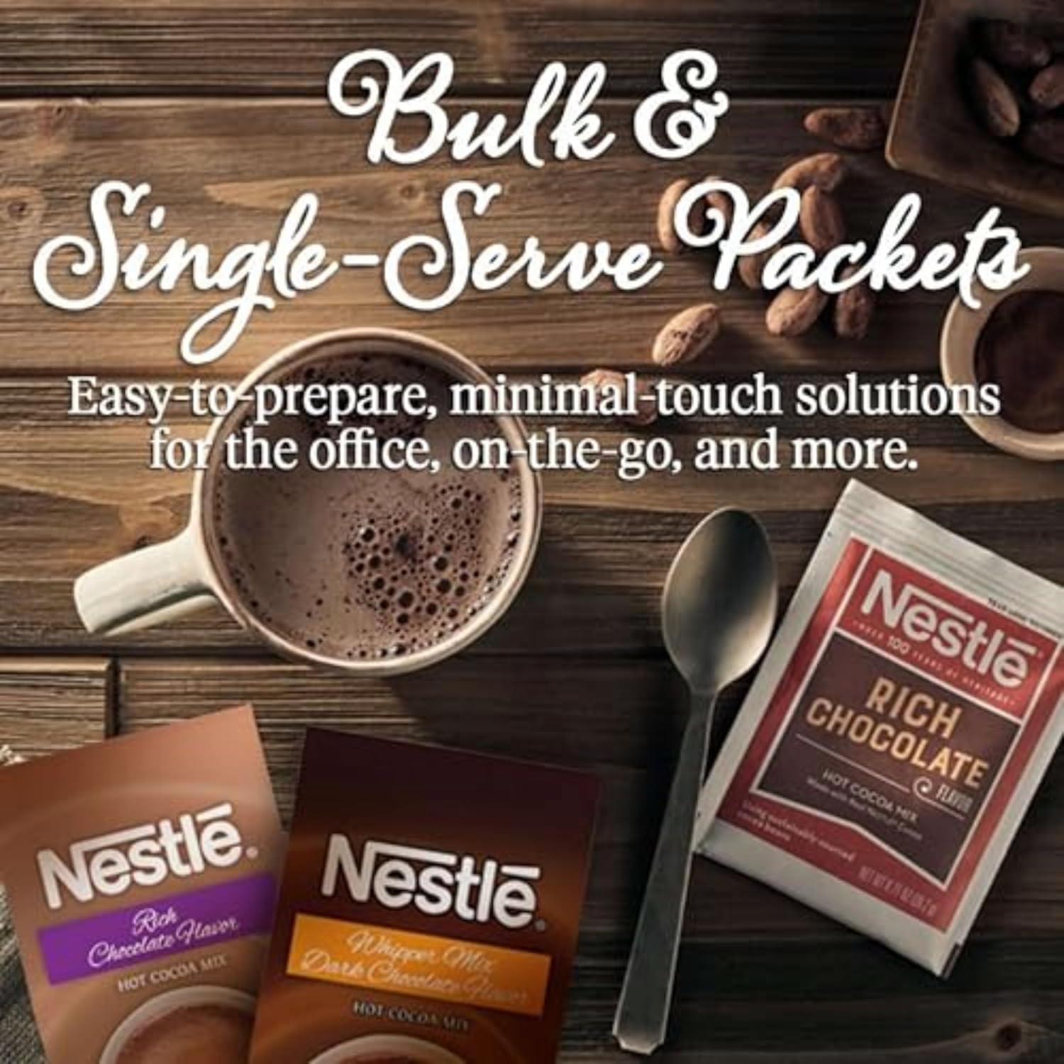 Nestle Hot Chocolate Packets, Hot Cocoa Mix, Rich Chocolate Flavor, Made with Real Cocoa, 0.71 oz, Bulk Pack (50 Count)