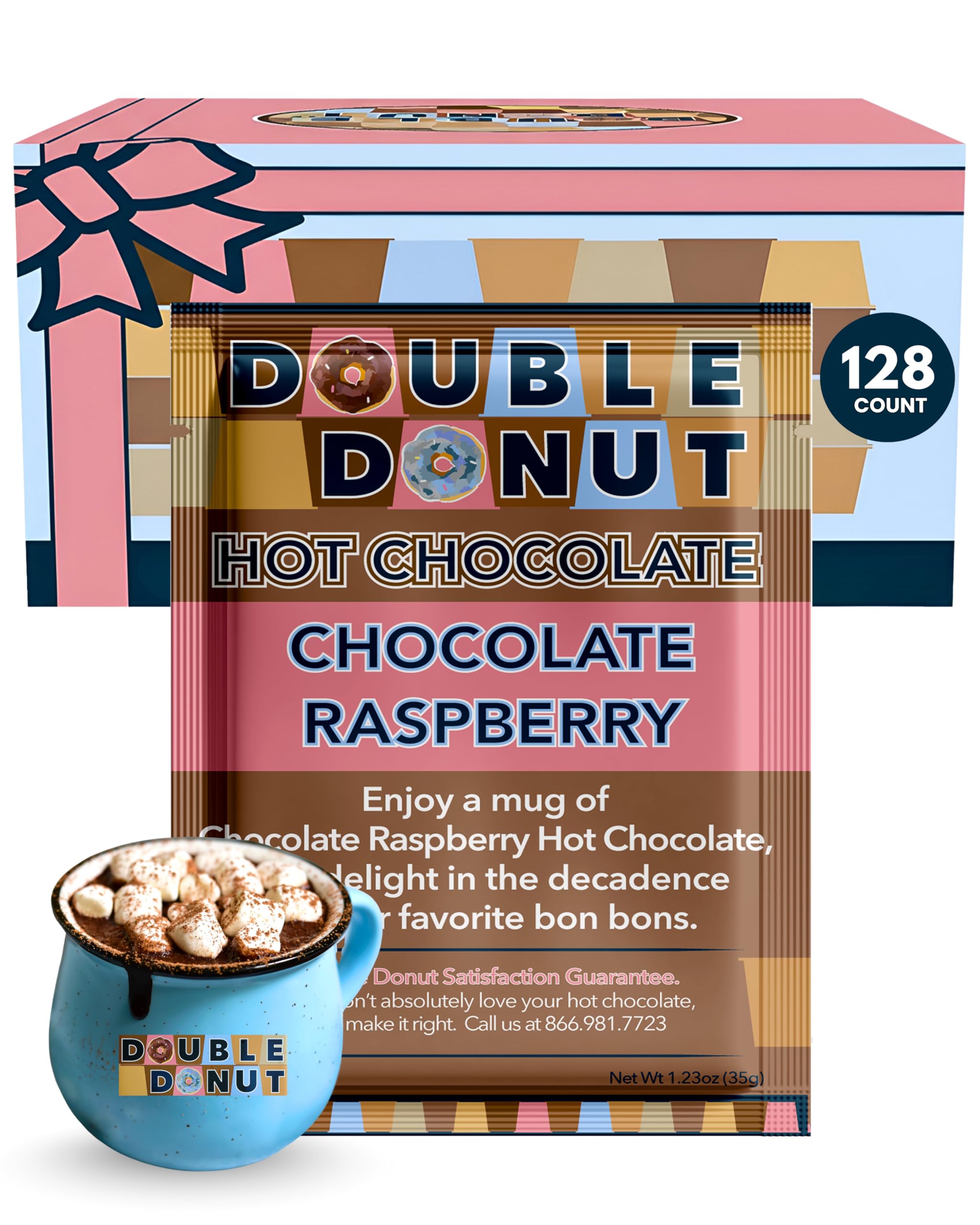 Gourmet Hot Cocoa Mix Variety Pack - Classic, Chocolate Raspberry, Salted Caramel, & Peppermint Hot Chocolate Mix Sets - 32 Count