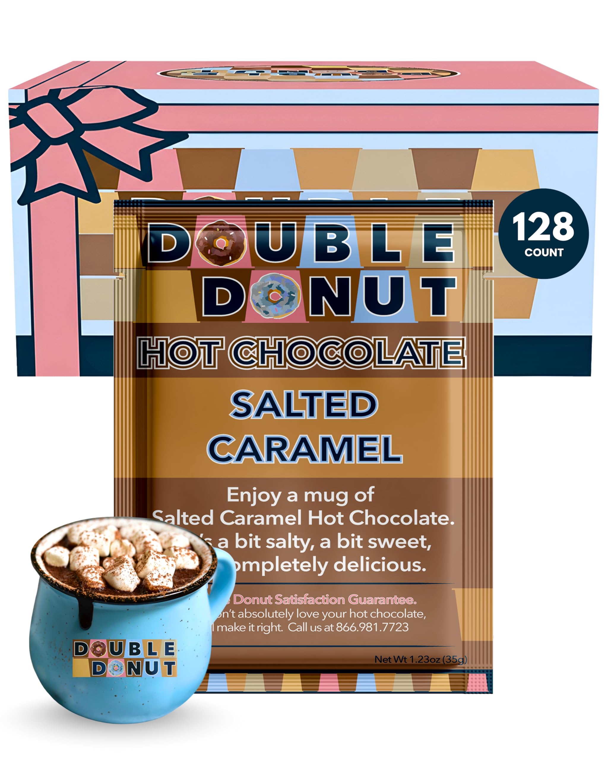 Gourmet Hot Cocoa Mix Variety Pack - Classic, Chocolate Raspberry, Salted Caramel, & Peppermint Hot Chocolate Mix Sets - 32 Count