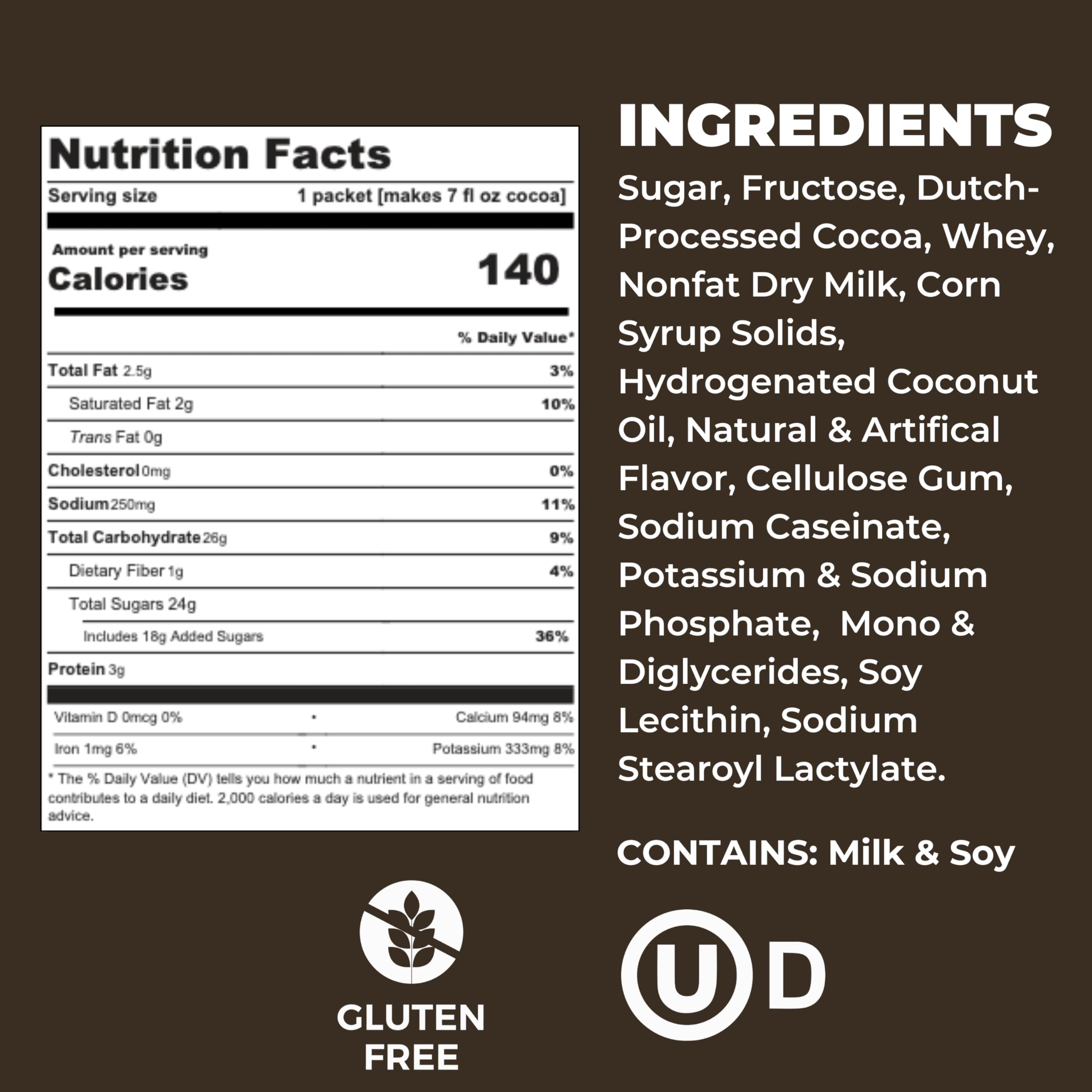 Cocoa Classics Arctic White Cocoa Mix, Hot Chocolate, Made with Nonfat Milk, Just Add Hot Water, Make Hot or Iced Cocoa, Gluten Free, 1.25oz Packets (Pack of 36)