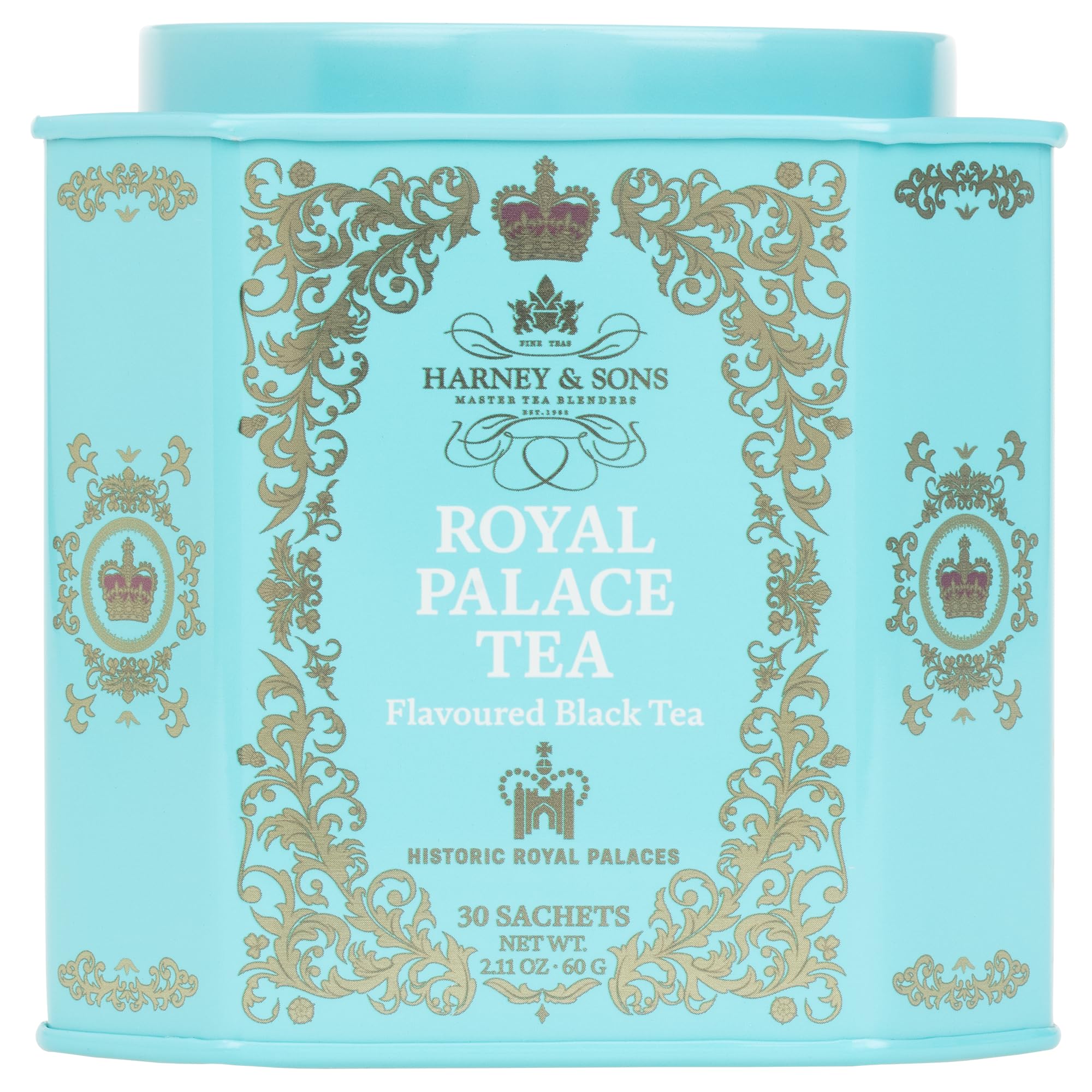 Harney & Sons Tower of London Black Tea with Stone Fruit, Bergamot and Honey Flavors | 30 sachets, Historic Royal Palaces Collection (Tin Design May Vary)