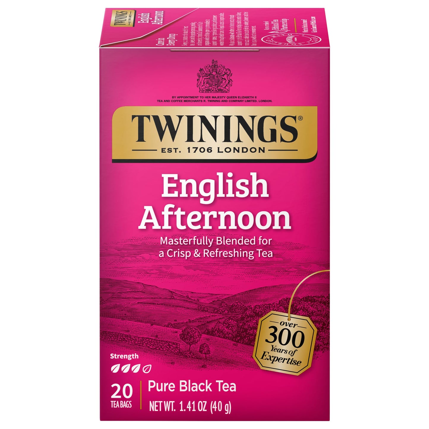 Twinings English Breakfast Black Tea Individually Wrapped Bags, 100 Count (Pack of 1), Smooth, Flavourful, and Robust, Caffeinated, Enjoy Hot or Iced, 100 Teabags