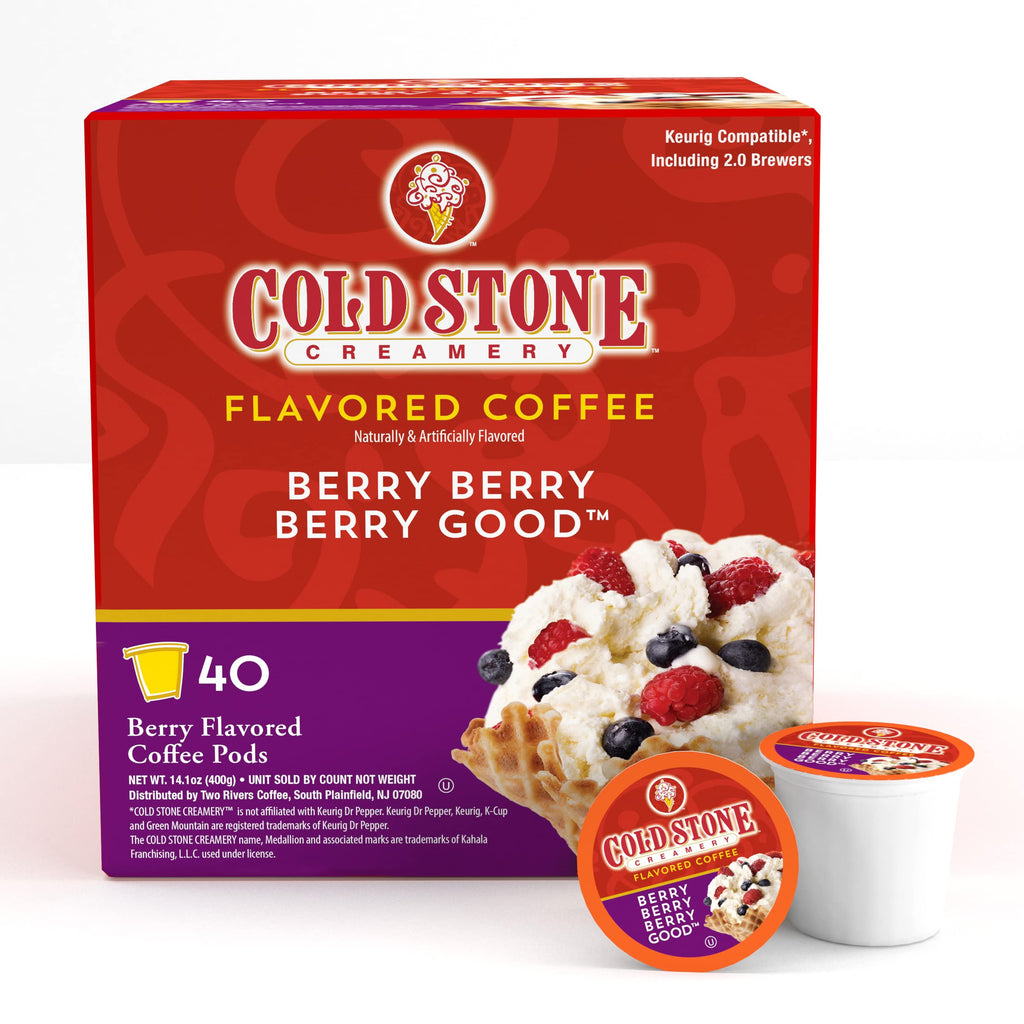 Cold Stone Creamery Beverages Coffee Pods Compatible with K Cup Brewers Including 2.0 - Ice Cream Flavored Assorted Variety Pack, 40 Count
